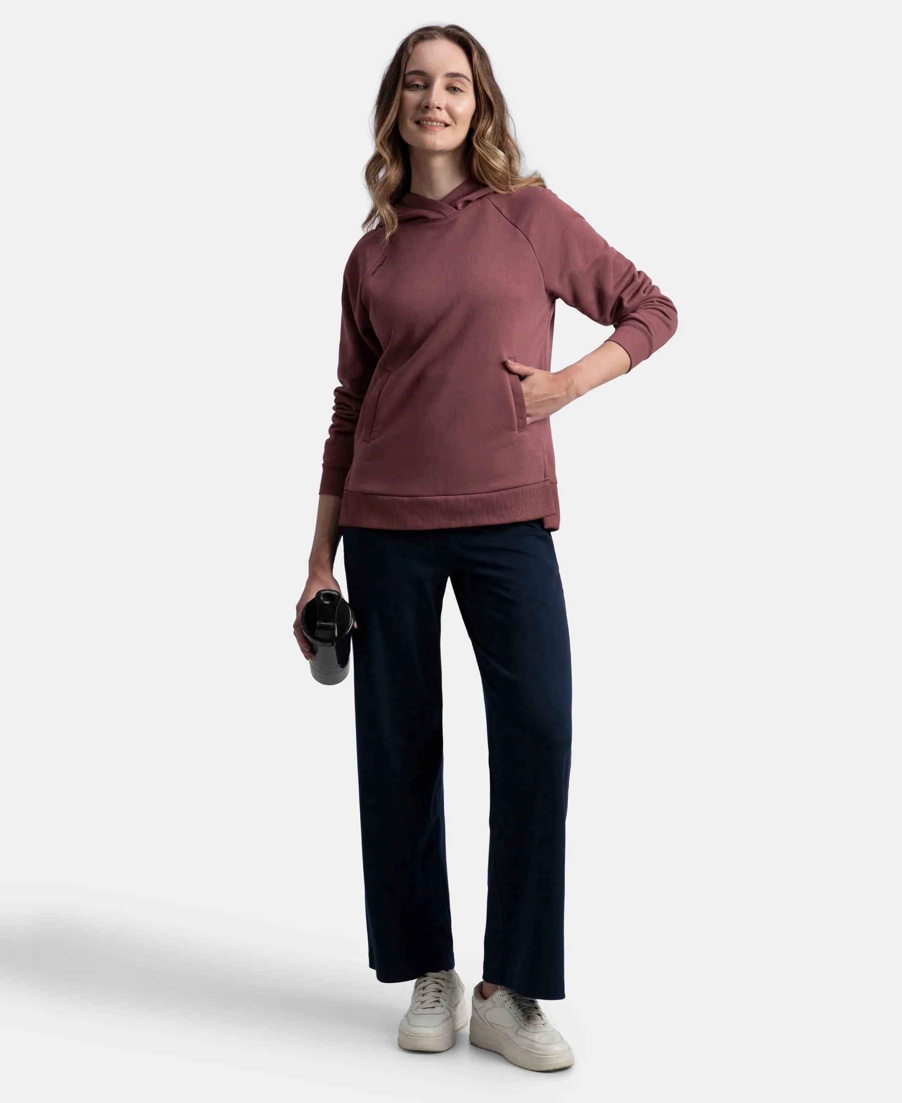 Super Combed Cotton Rich Fleece Fabric Raglan Sleeve Hoodie Sweatshirt - Wild Ginger - Image 6