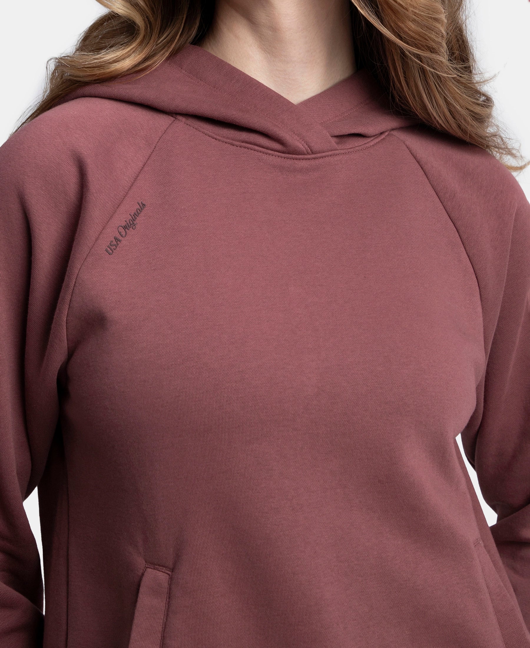 Super Combed Cotton Rich Fleece Fabric Raglan Sleeve Hoodie Sweatshirt - Wild Ginger - Image 7