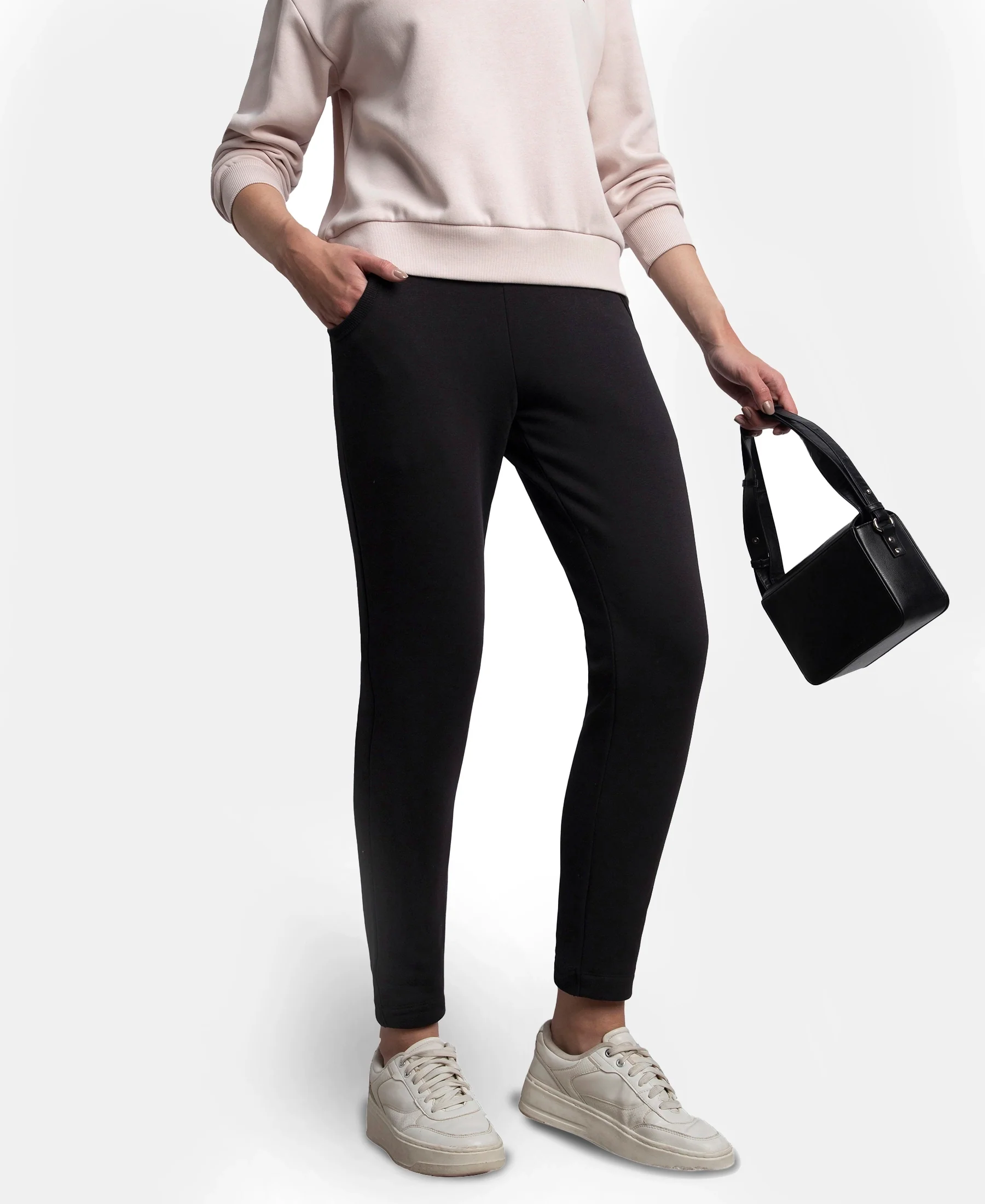Super Combed Cotton Rich Fleece Fabric Regular Fit Joggers with StayWarm Technology - Black - Image 5