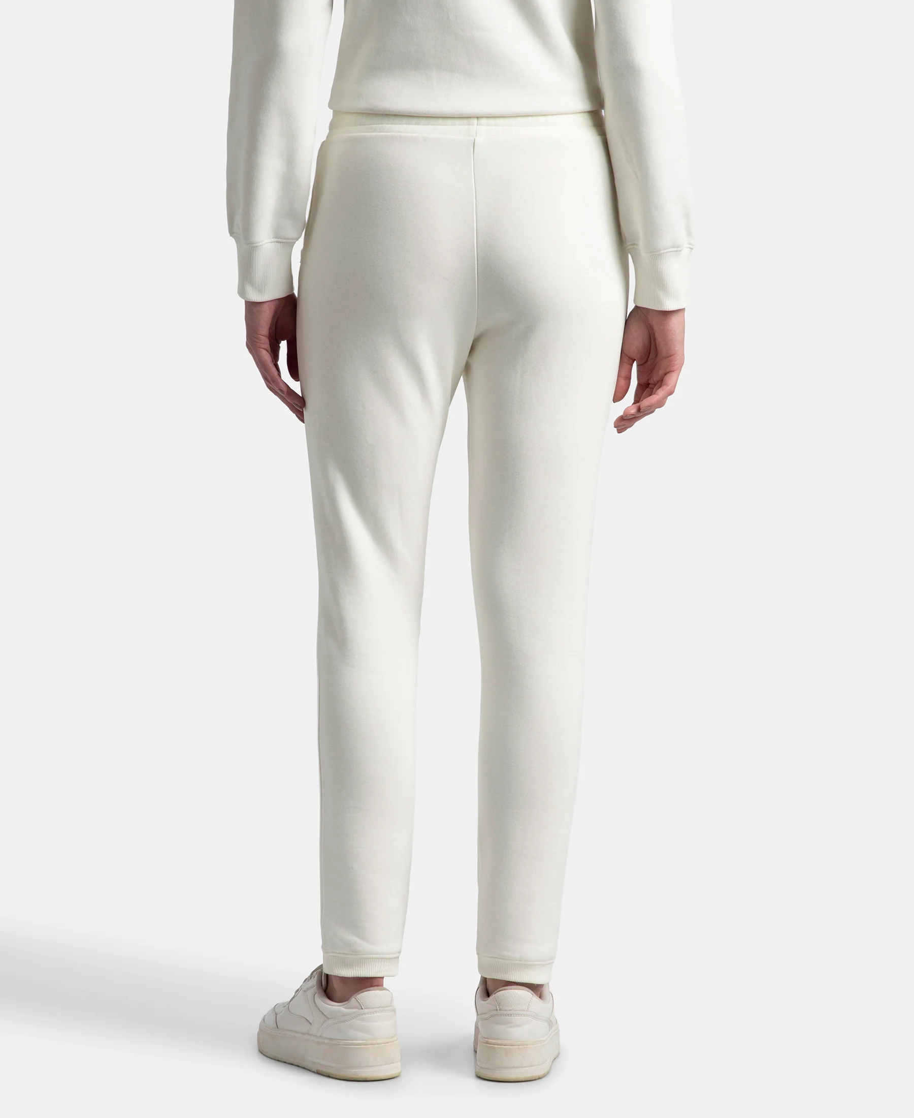 Super Combed Cotton Rich Fleece Fabric Regular Fit Joggers with StayWarm Technology - Cannoli Cream - Image 3