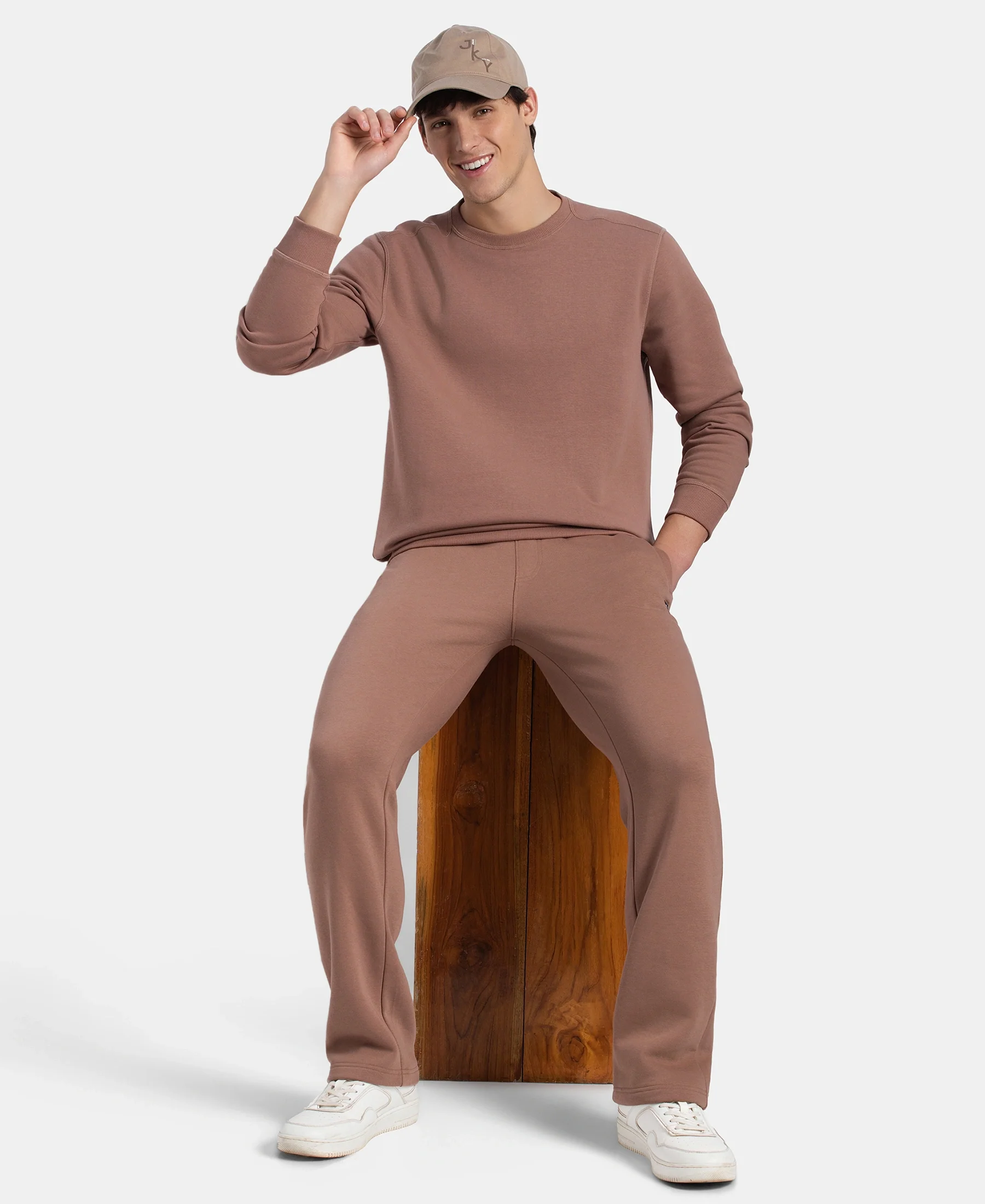Super Combed Cotton Rich Fleece Sweatshirt with StayWarm Technology - Brownie - Image 6