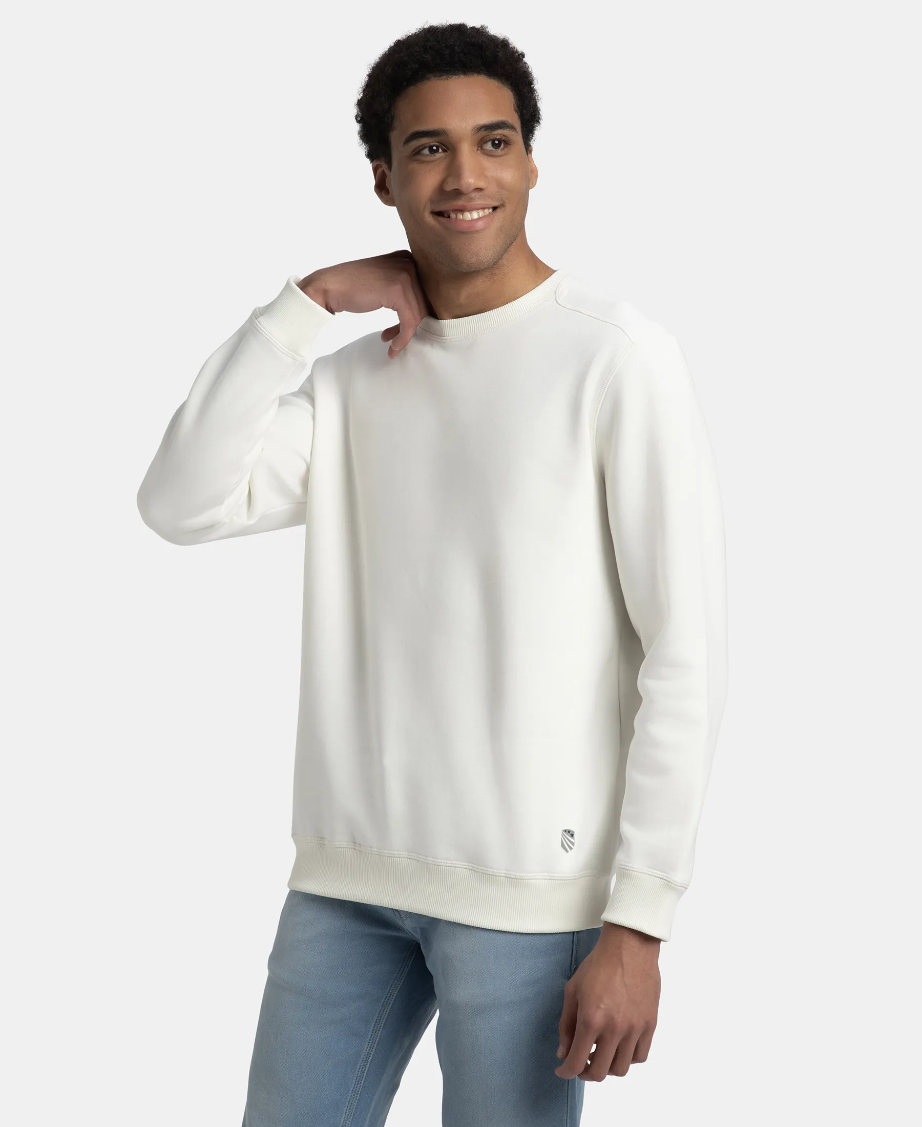 Super Combed Cotton Rich Fleece Sweatshirt with StayWarm Technology - Cannoli Cream - Image 2