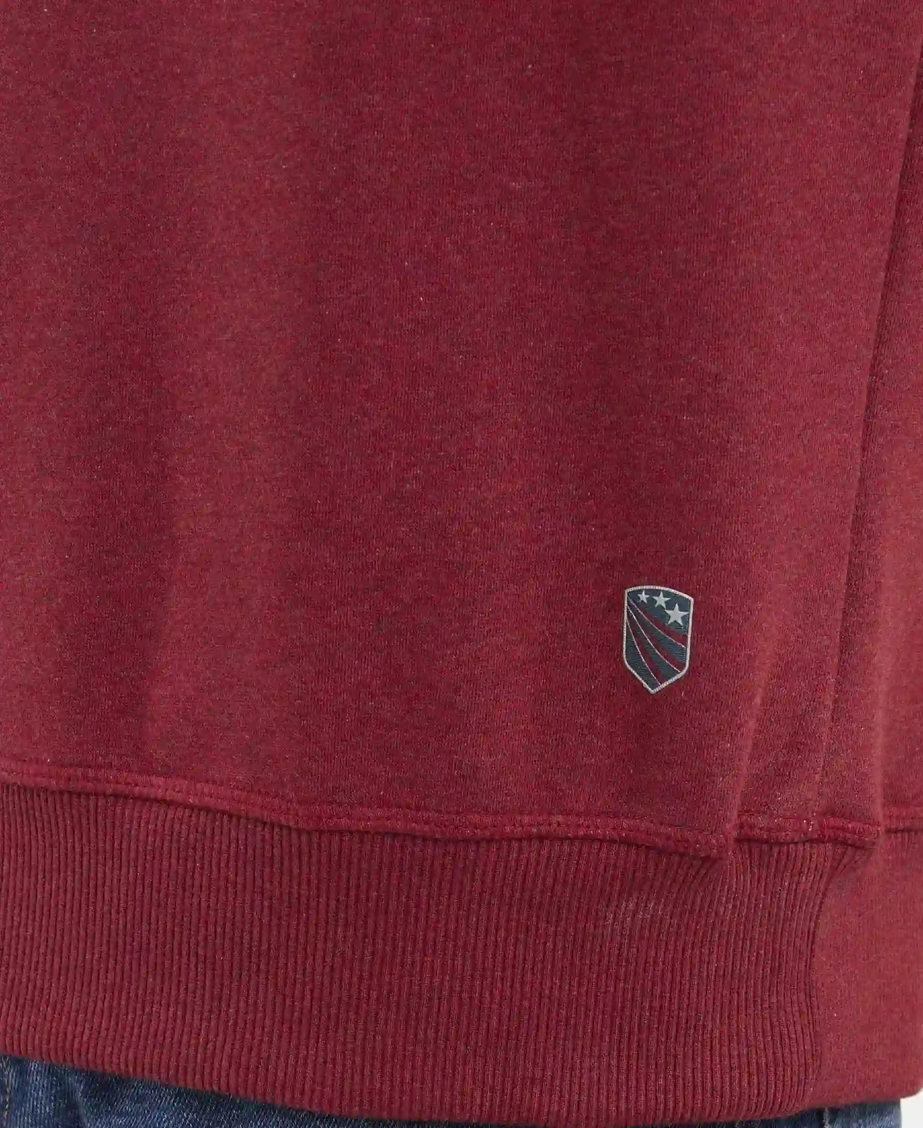 Super Combed Cotton Rich Fleece Sweatshirt with StayWarm Technology - Red Melange - Image 7
