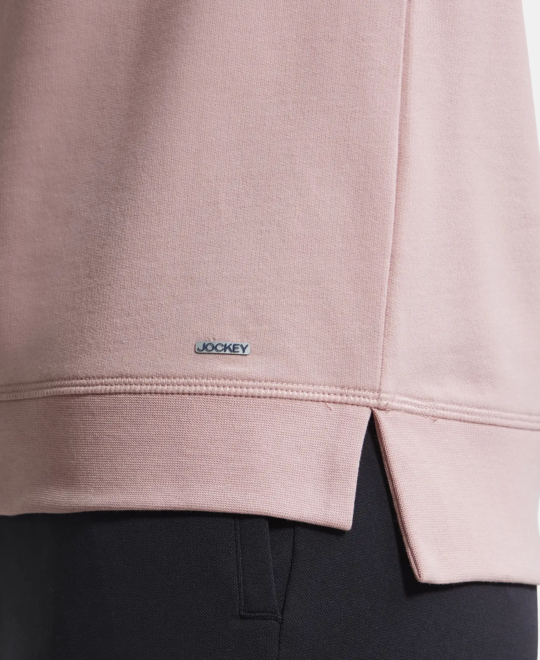Super Combed Cotton Rich French Terry Fabric Solid Sweatshirt with Raglan Sleeve Styling - Blush - Image 7