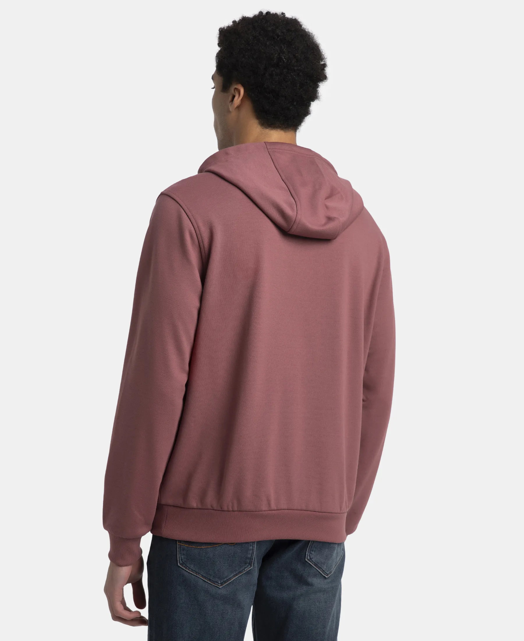 Super Combed Cotton Rich French Terry Hoodie Sweatshirt with Ribbed Cuffs - Wild Ginger - Image 3