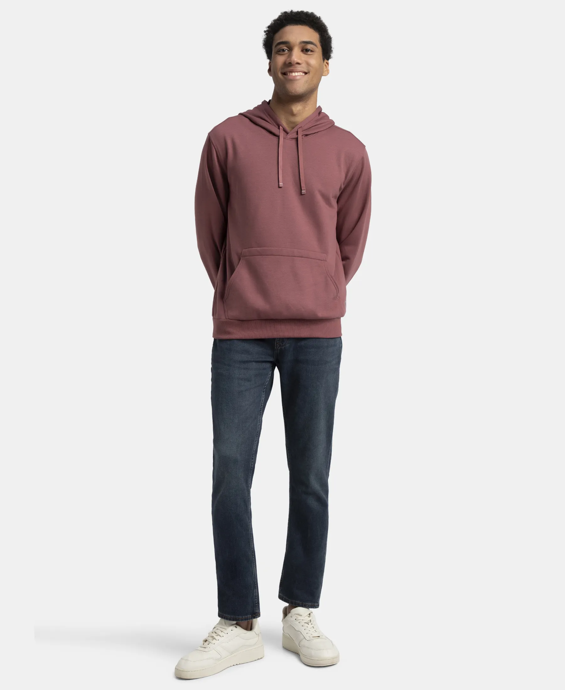 Super Combed Cotton Rich French Terry Hoodie Sweatshirt with Ribbed Cuffs - Wild Ginger - Image 4