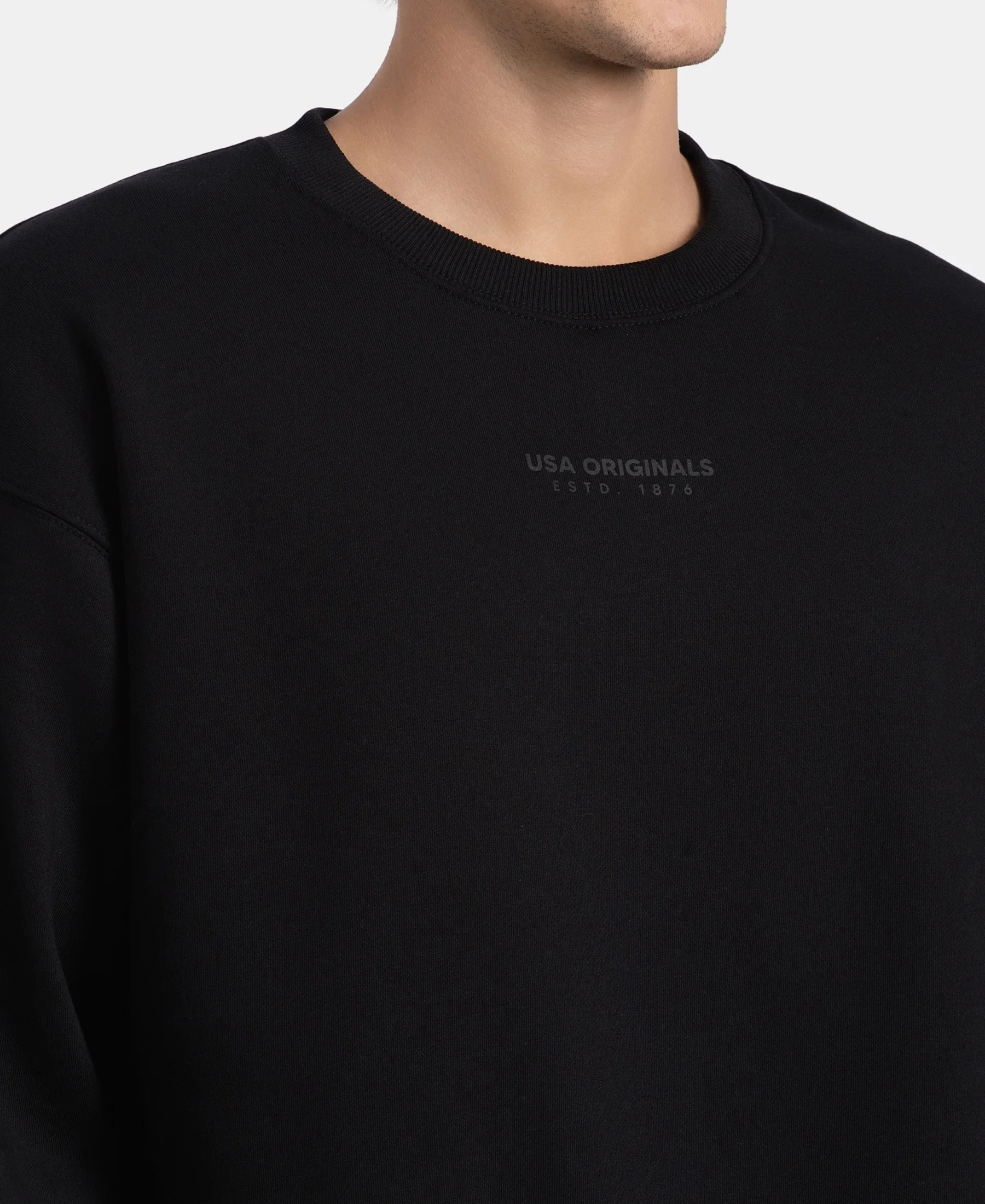 Super Combed Cotton Rich Graphic Print Fleece Sweatshirt with StayWarm Technology - Black - Image 7