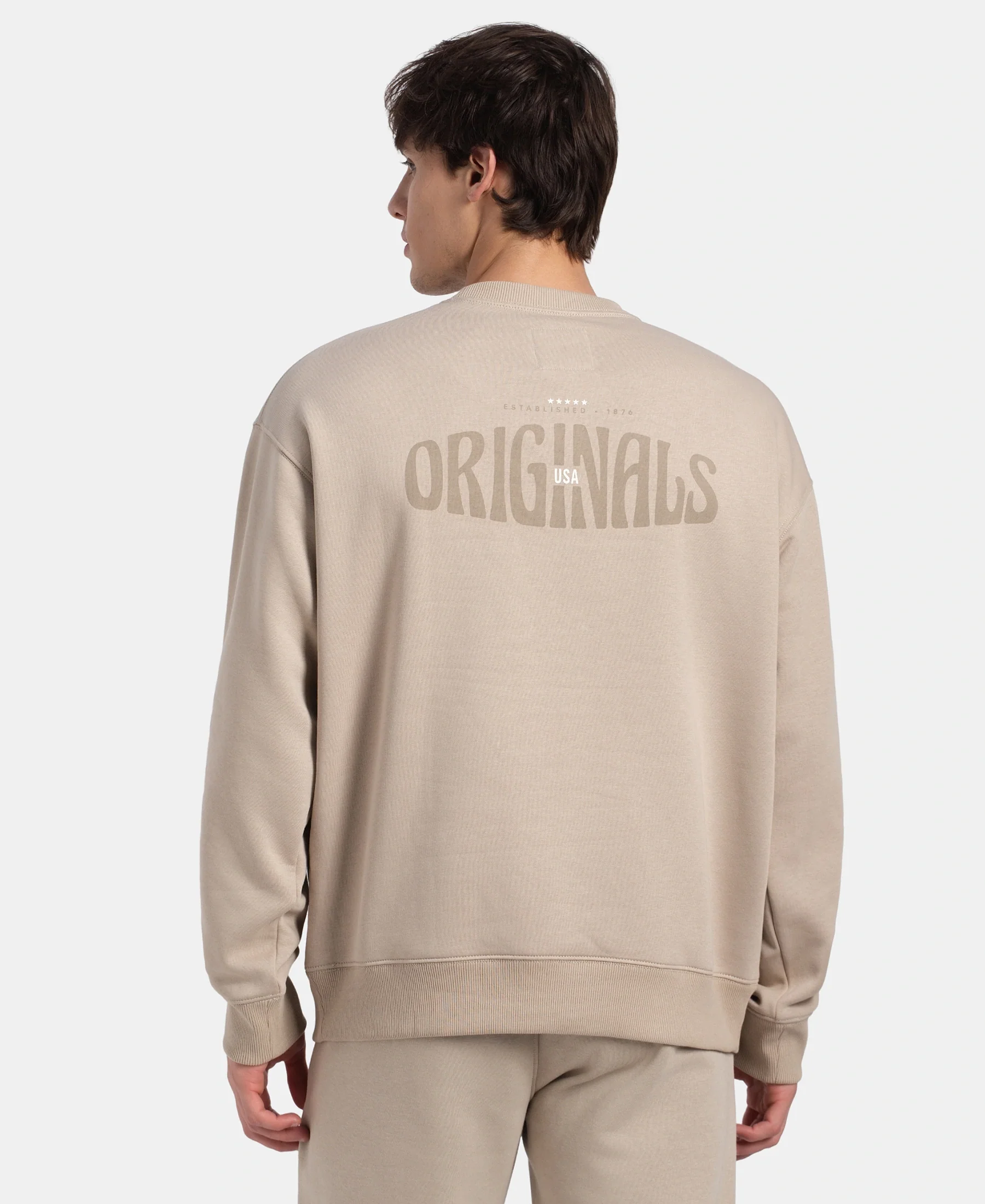 Super Combed Cotton Rich Graphic Print Fleece Sweatshirt with StayWarm Technology - Pure Cashmere - Image 3
