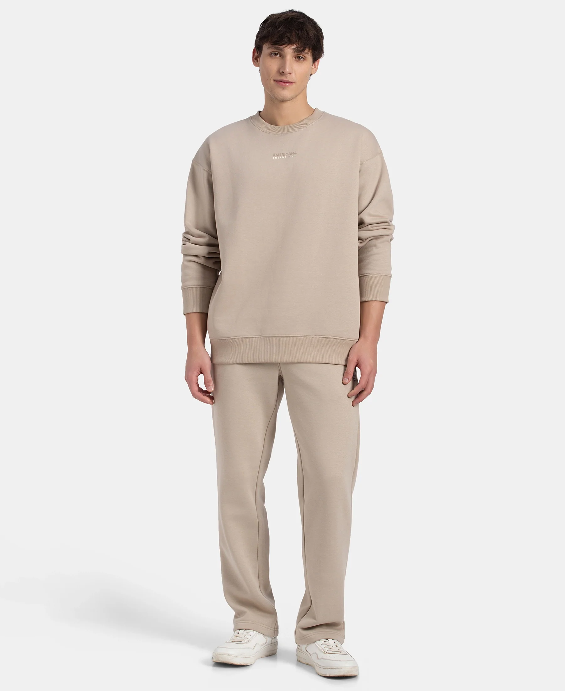 Super Combed Cotton Rich Graphic Print Fleece Sweatshirt with StayWarm Technology - Pure Cashmere - Image 4