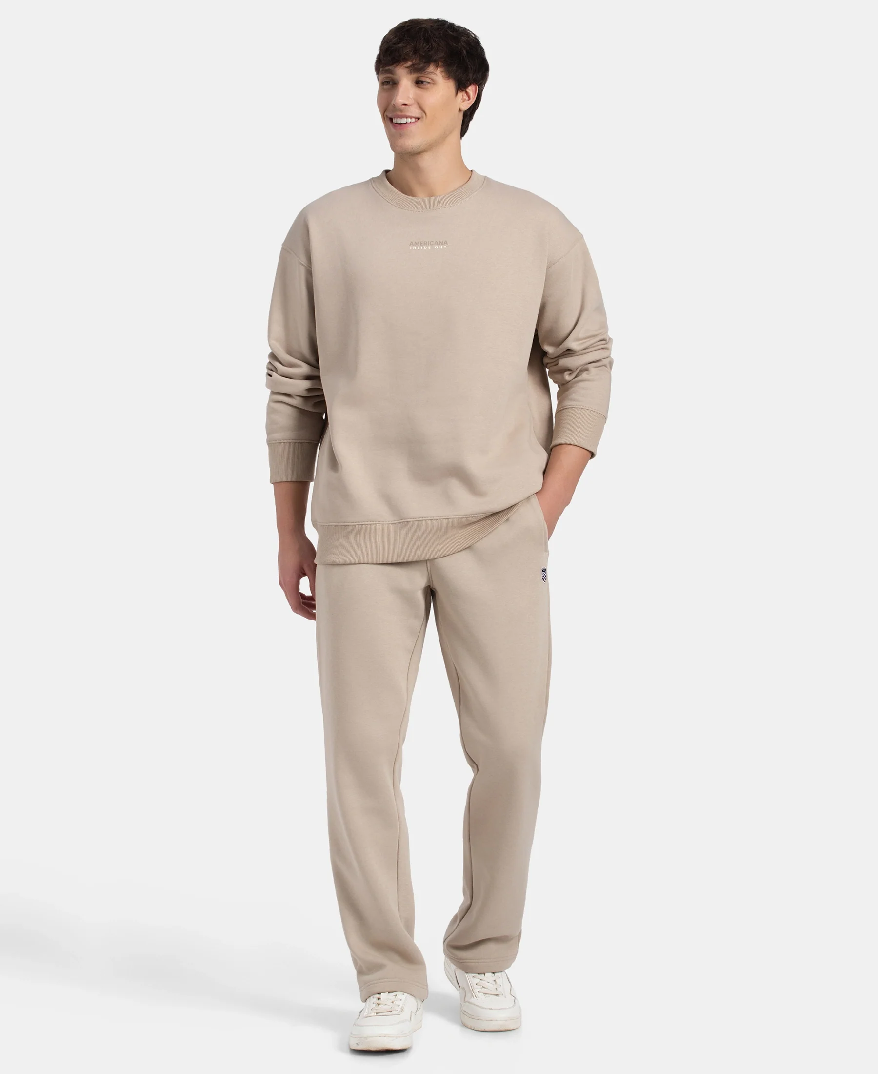 Super Combed Cotton Rich Graphic Print Fleece Sweatshirt with StayWarm Technology - Pure Cashmere - Image 6