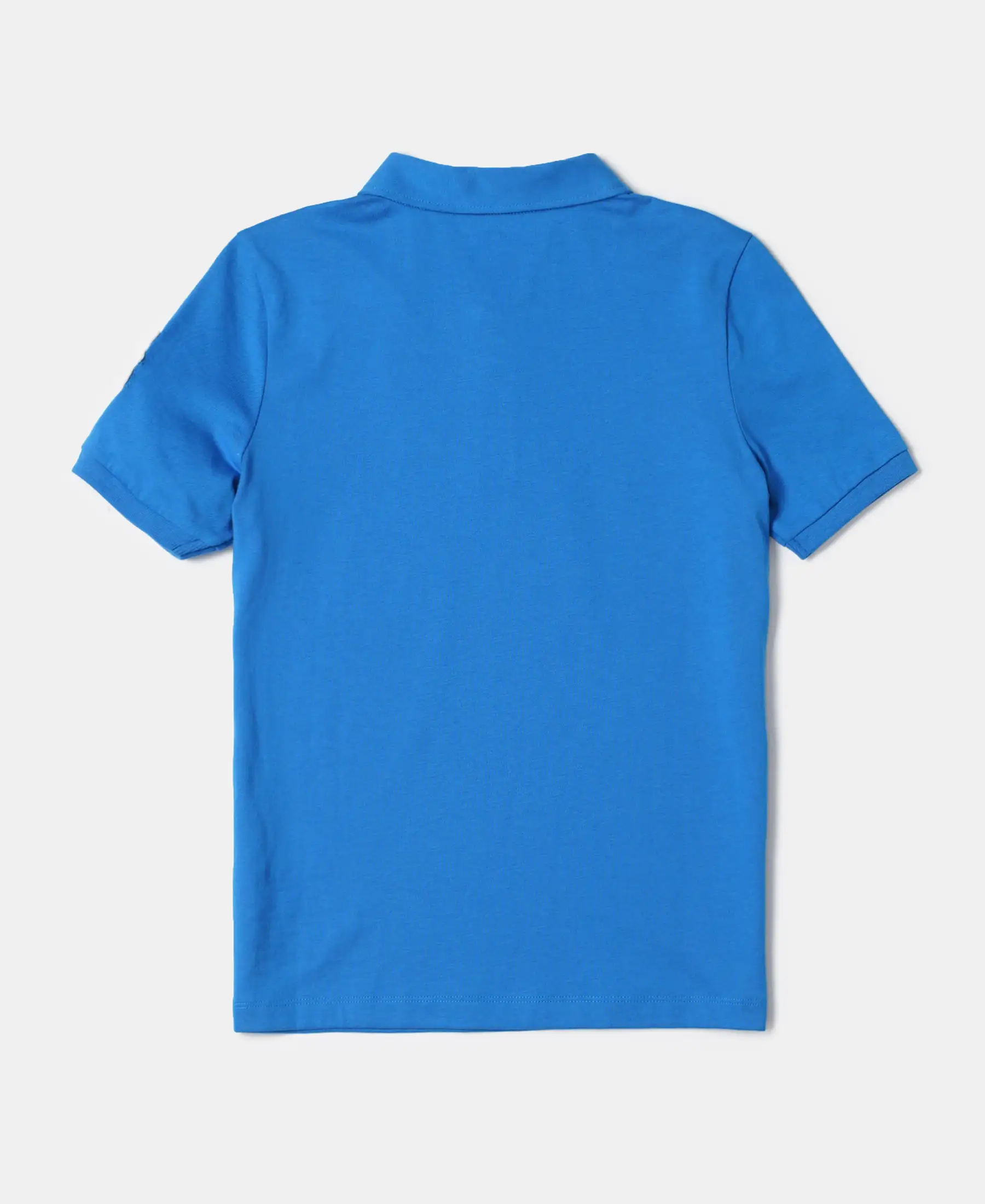 Boy's Super Combed Cotton Rich Graphic Printed Half Sleeve Polo T-Shirt - Neon Blue - Image 2