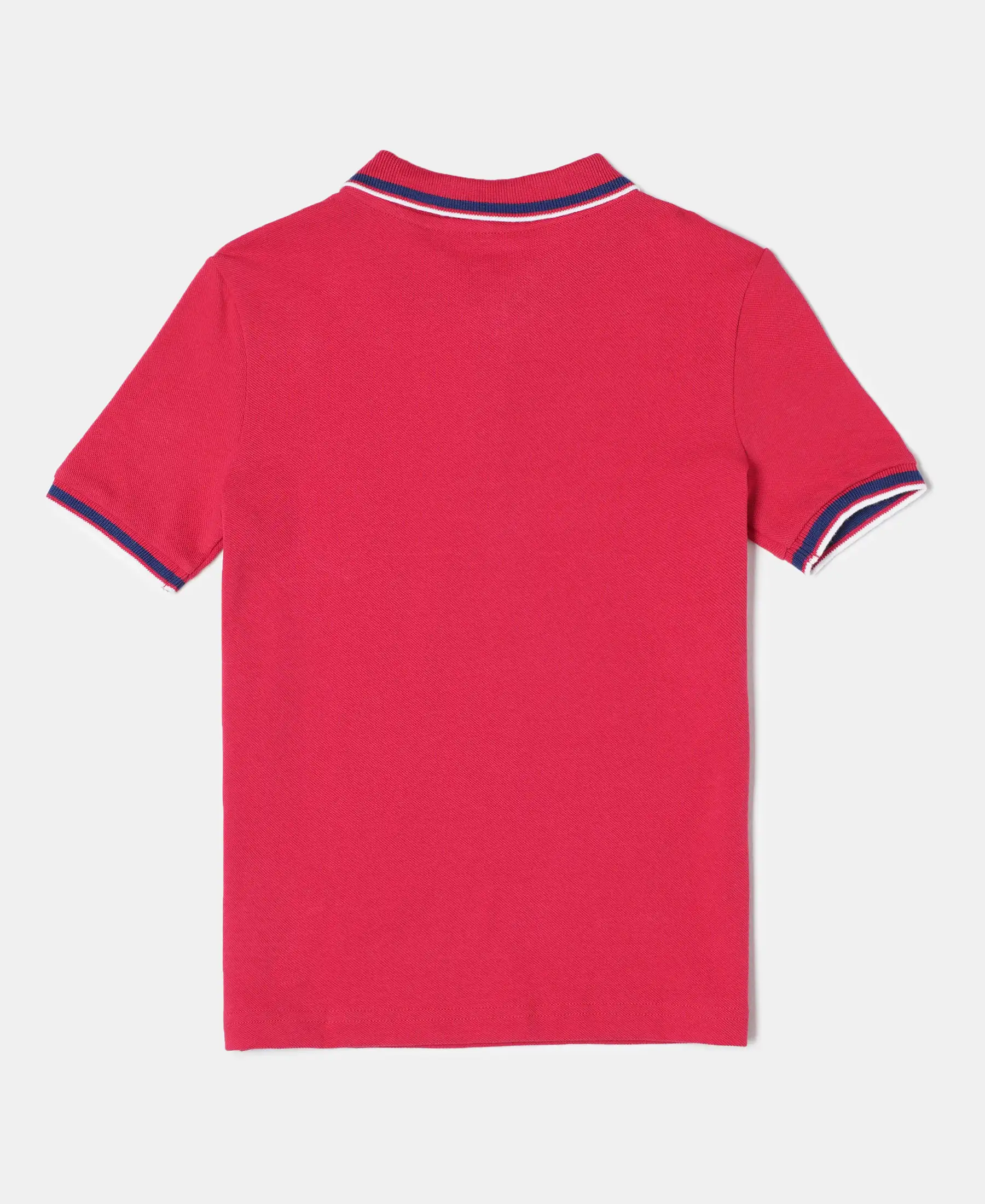 Boy's Super Combed Cotton Rich Graphic Printed Half Sleeve Polo T-Shirt - Team Red - Image 2