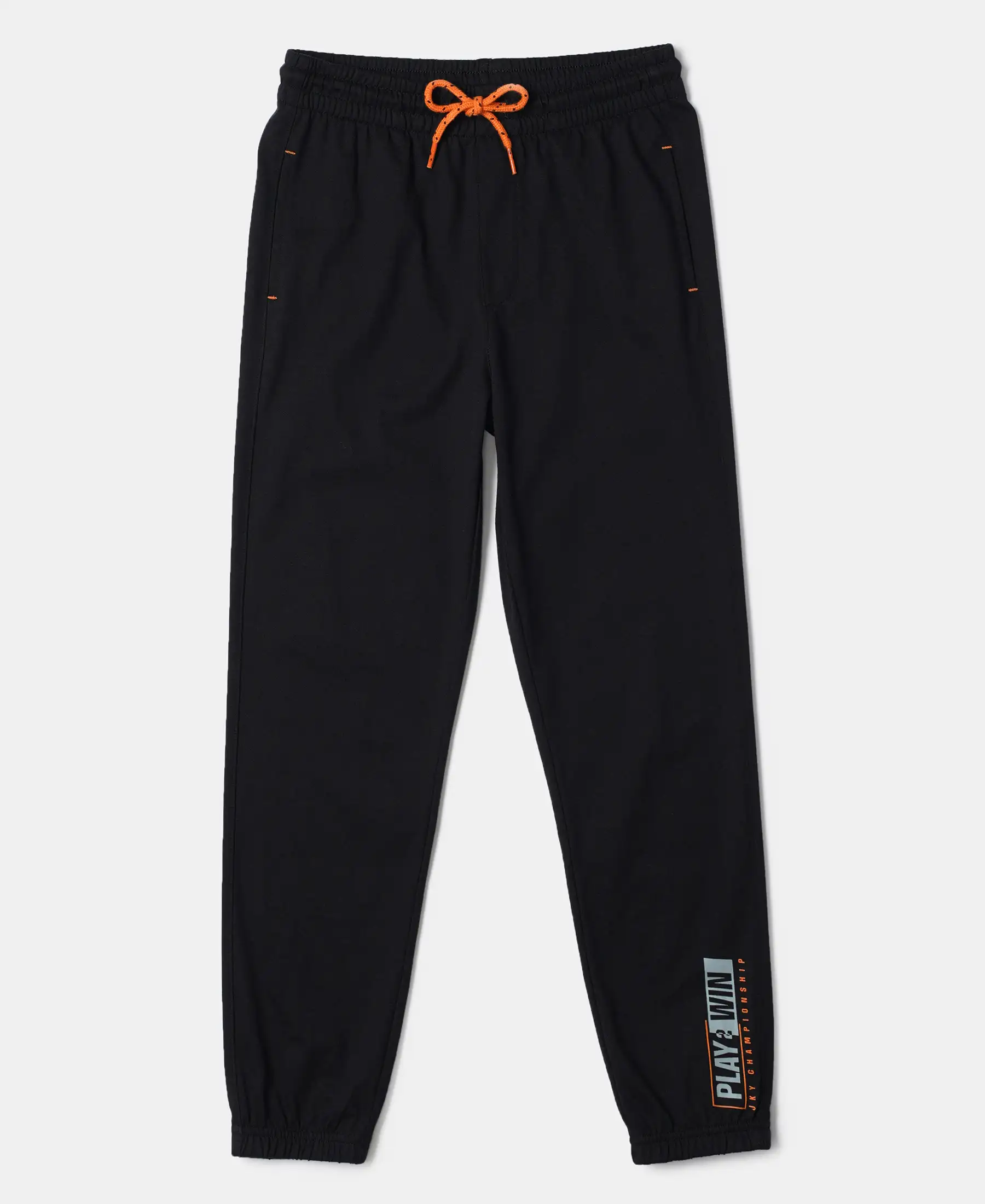 Boy's Super Combed Cotton Rich Graphic Printed Joggers with Elasticated Hem - Black