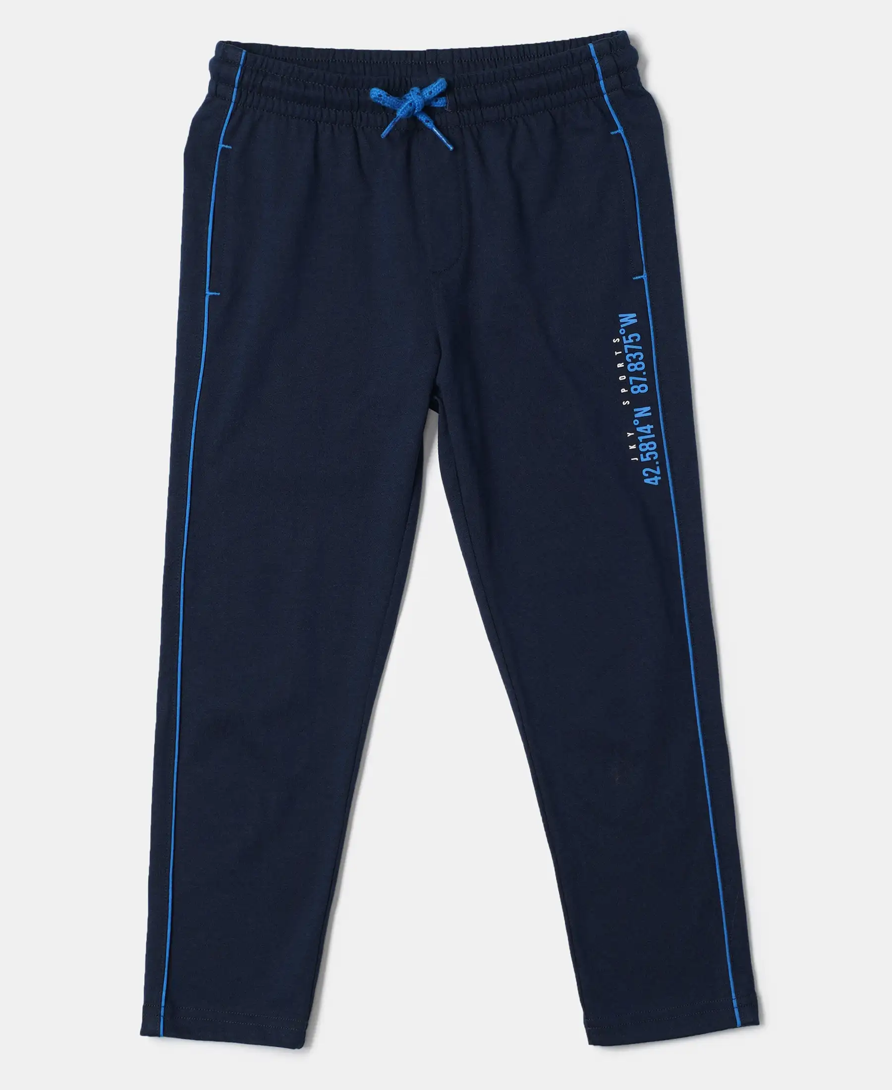 Boy's Super Combed Cotton Rich Graphic Printed Joggers with Elasticated Hem - Navy