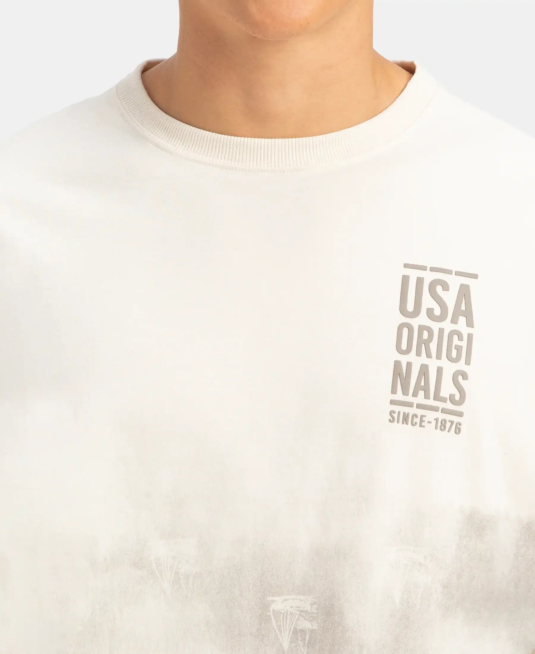 Super Combed Cotton Rich Graphic Printed Oversized T-Shirt - Almond Milk USA - Image 7