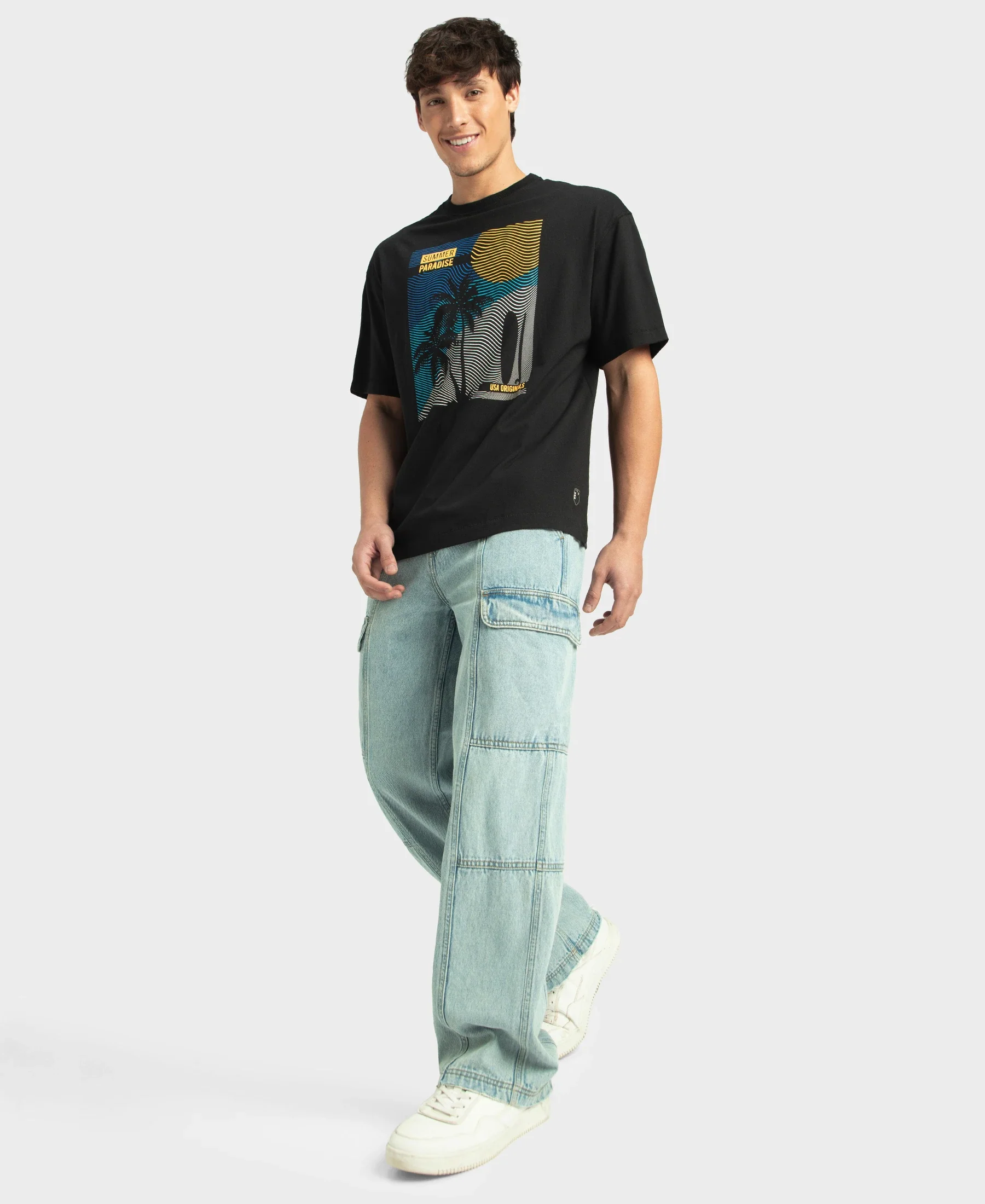 Super Combed Cotton Rich Graphic Printed Oversized T-Shirt - Black - Image 6