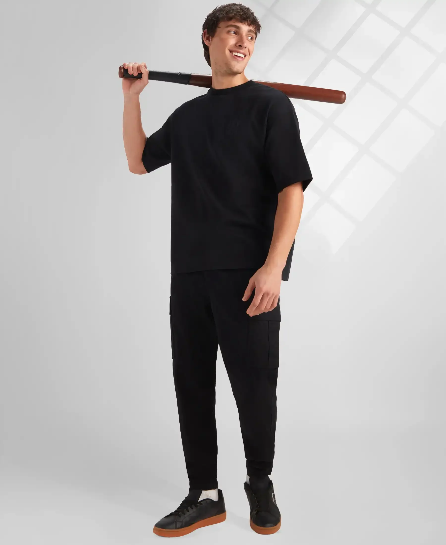 Super Combed Cotton Rich Graphic Printed Oversized T-Shirt - Deep Black - Image 6