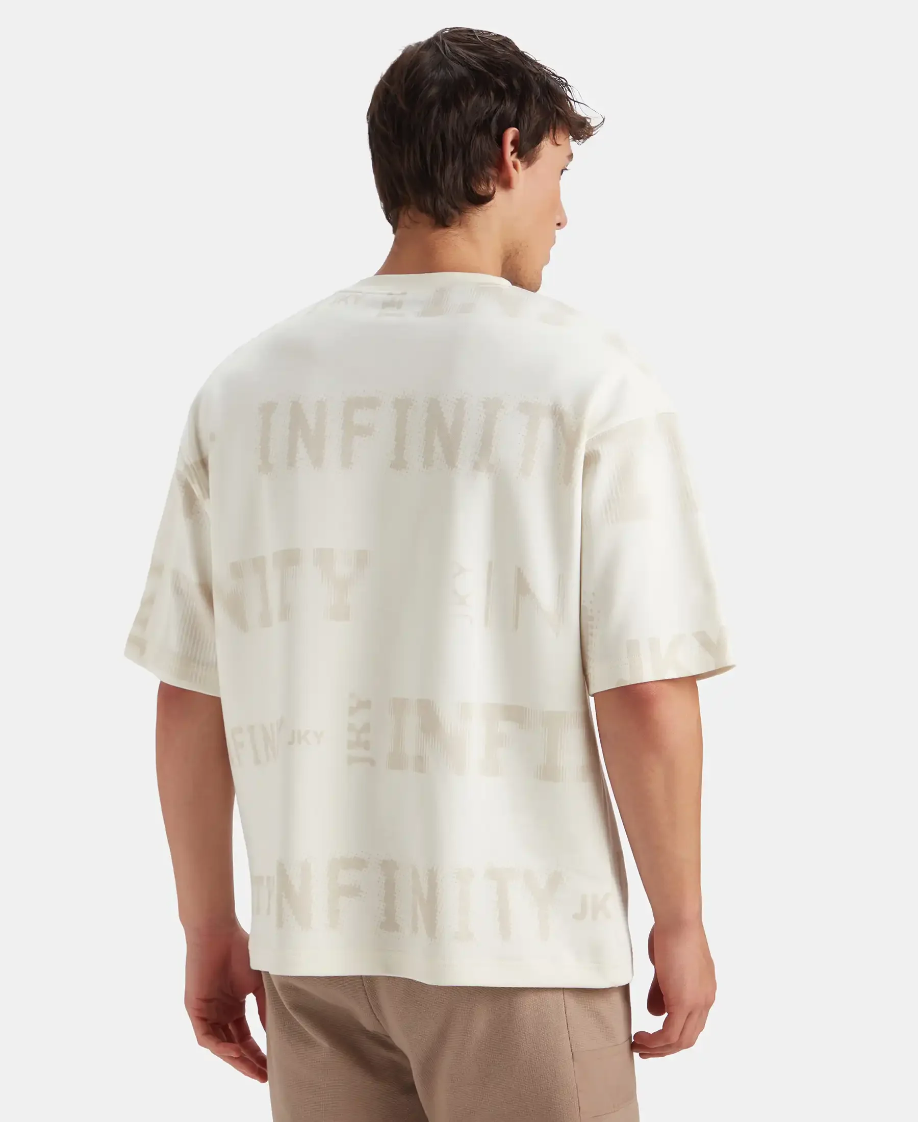 Super Combed Cotton Rich Graphic Printed Oversized T-Shirt - Snow White - Image 2