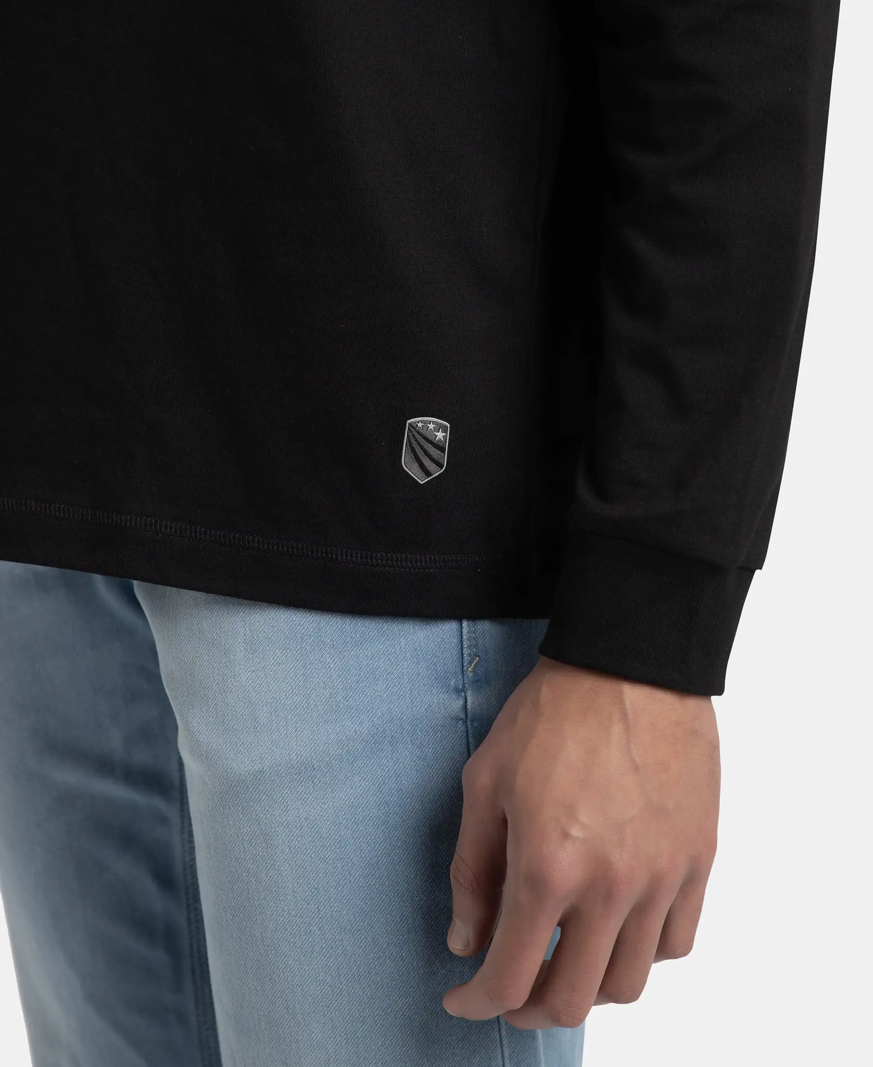 Super Combed Cotton Rich Graphic Printed Round Neck Full Sleeve T-Shirt - Black USA - Image 8