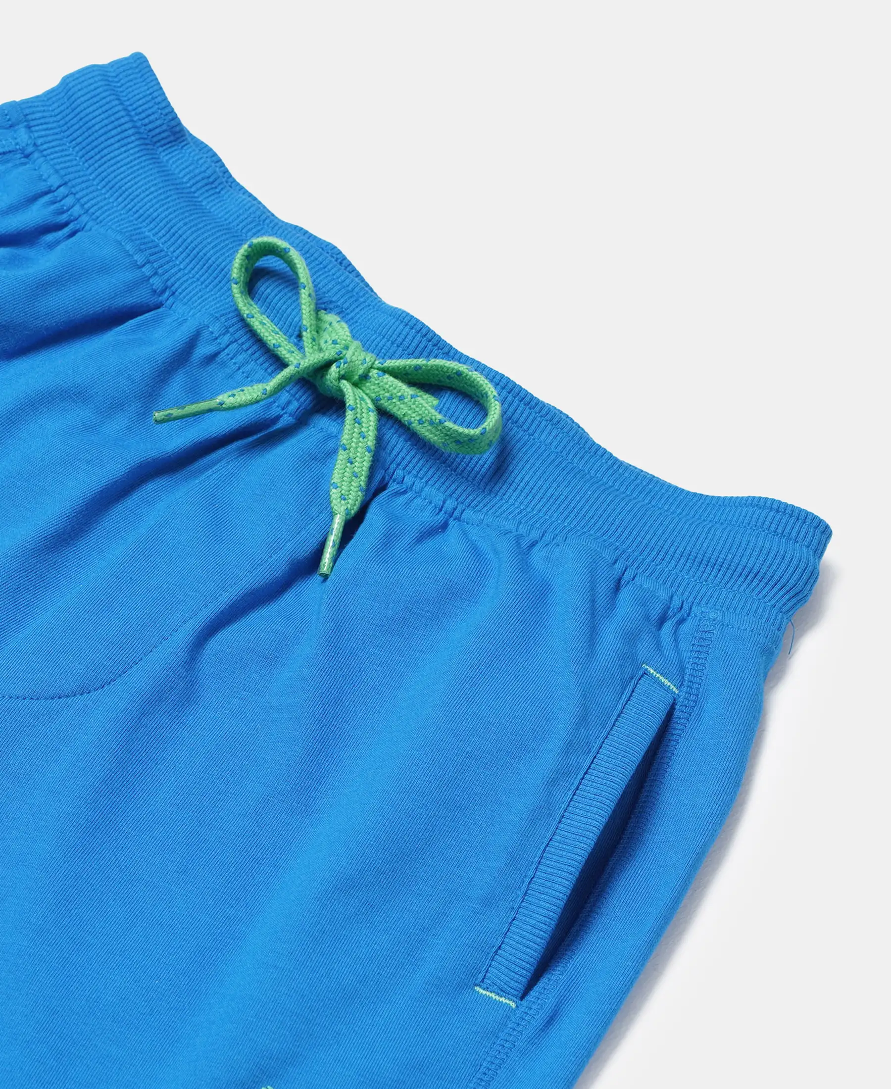 Boy's Super Combed Cotton Rich Graphic Printed Shorts - Neon Blue - Image 3