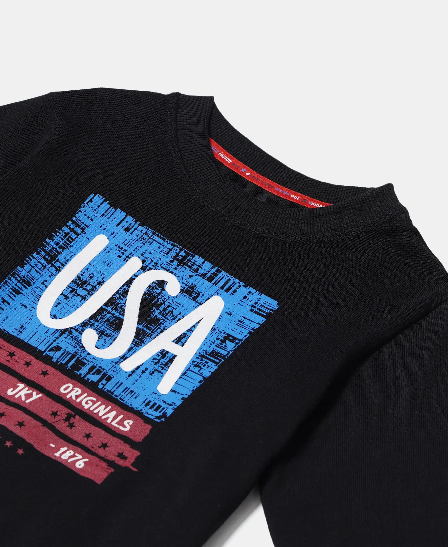Boy's Super Combed Cotton Rich Graphic Printed Sweatshirt - Black - Image 3