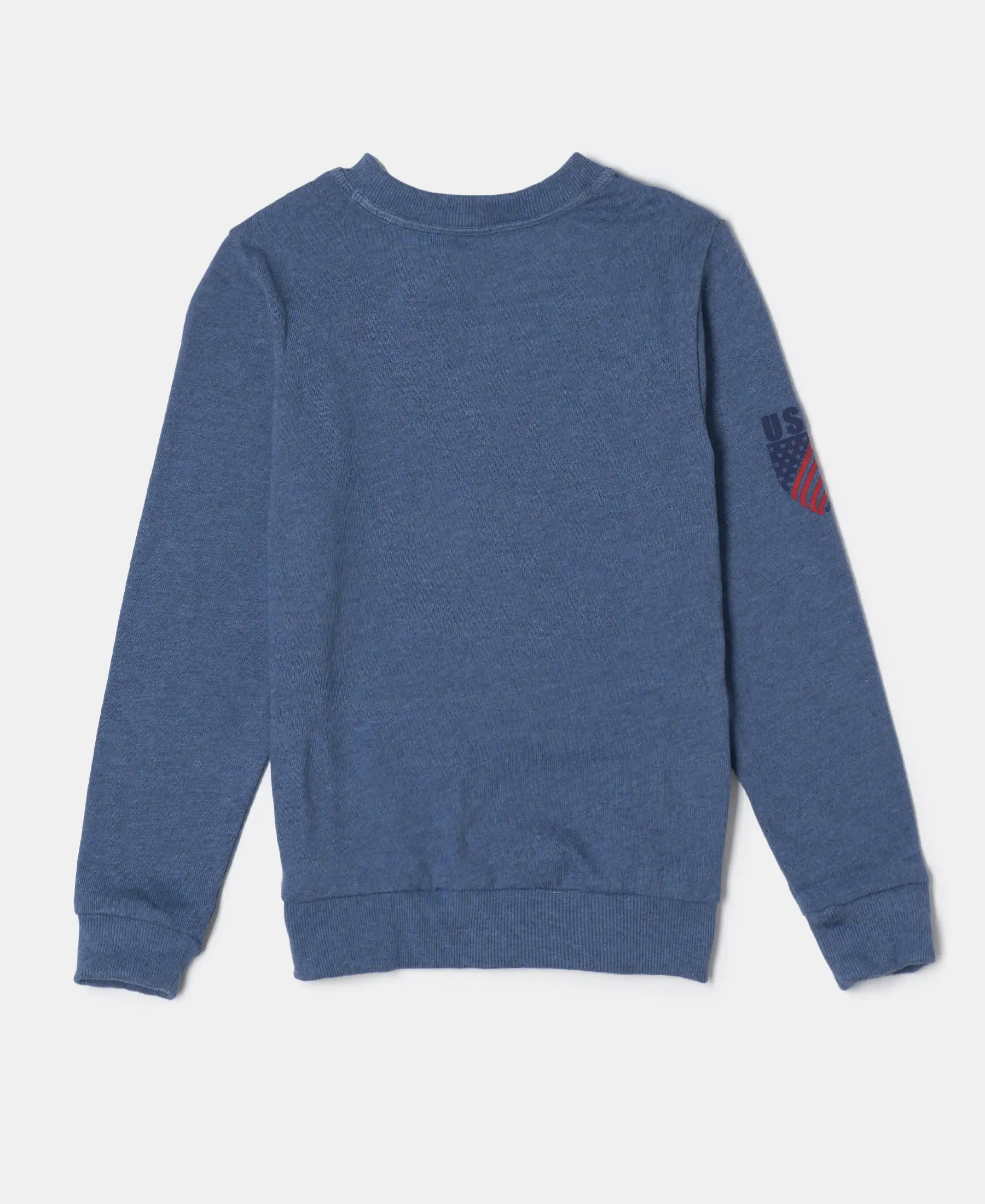 Boy's Super Combed Cotton Rich Graphic Printed Sweatshirt - Light Denim Melange - Image 2