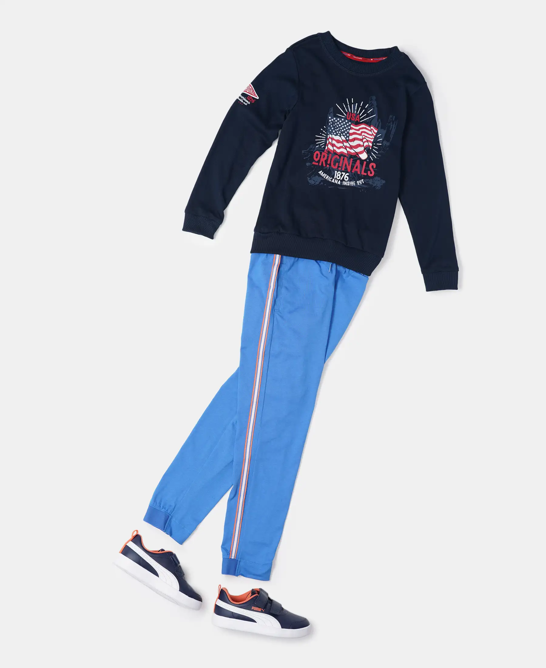 Boy's Super Combed Cotton Rich Graphic Printed Sweatshirt - Navy - Image 4