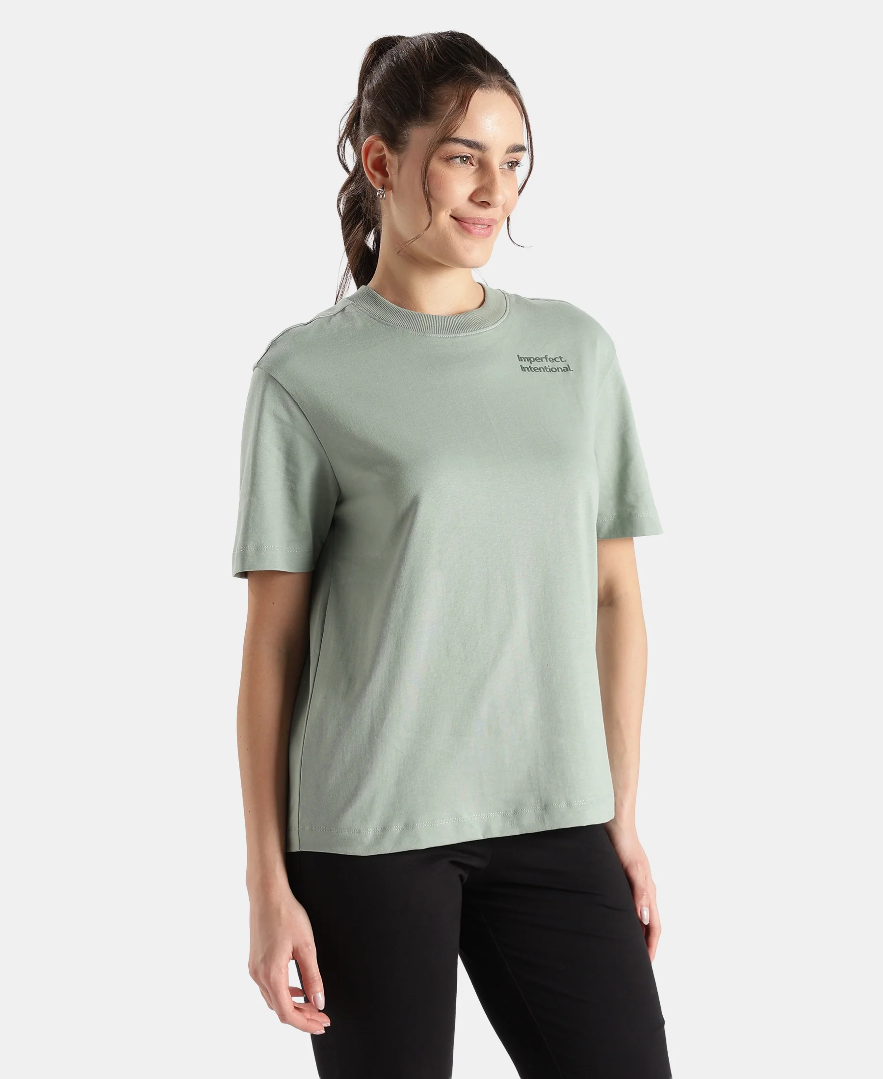 Super Combed Cotton Rich Oversized Printed T-Shirt - Iceberg Green - Image 2