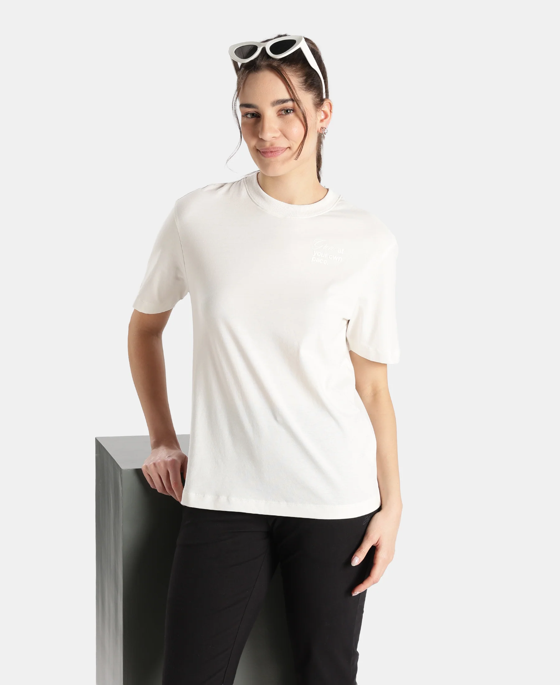 Super Combed Cotton Rich Oversized Printed T-Shirt - Snow White - Image 5