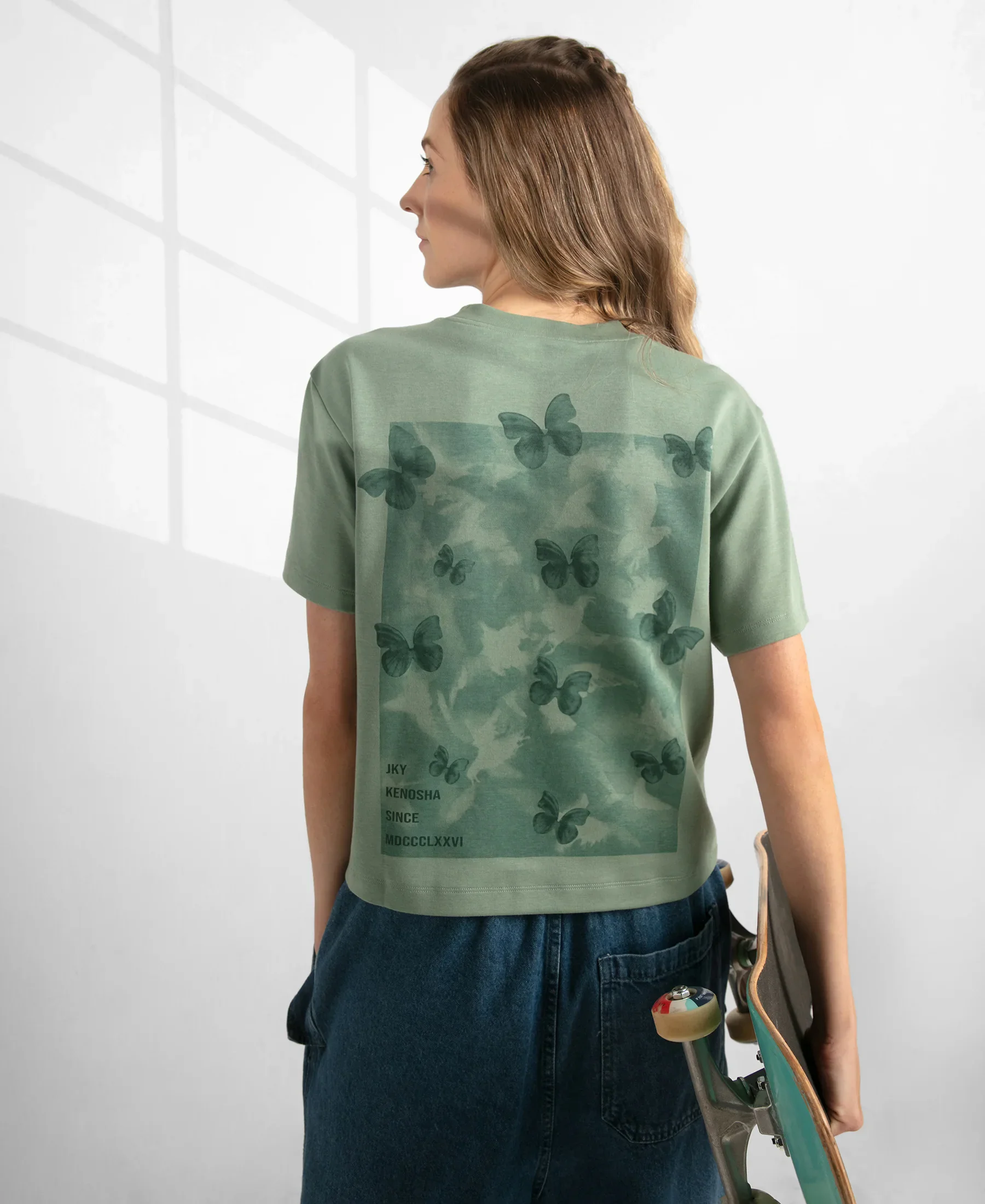 Super Combed Cotton Rich Oversized Graphic Print T-Shirt with Drop Shoulder Styling - Lily Pad - Image 5