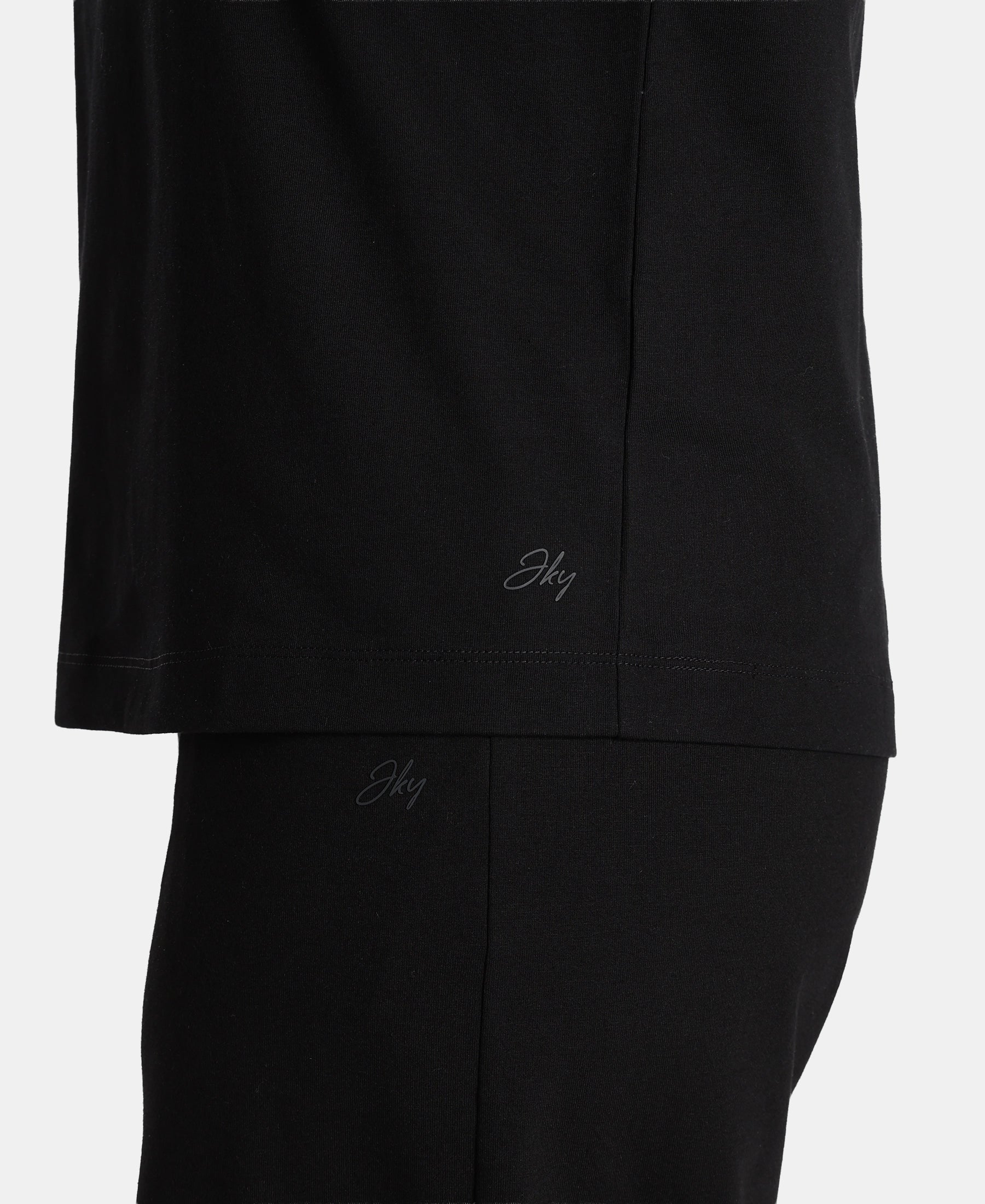 Super Combed Cotton Rich Oversized T-Shirt with Side Slits - Black - Image 8