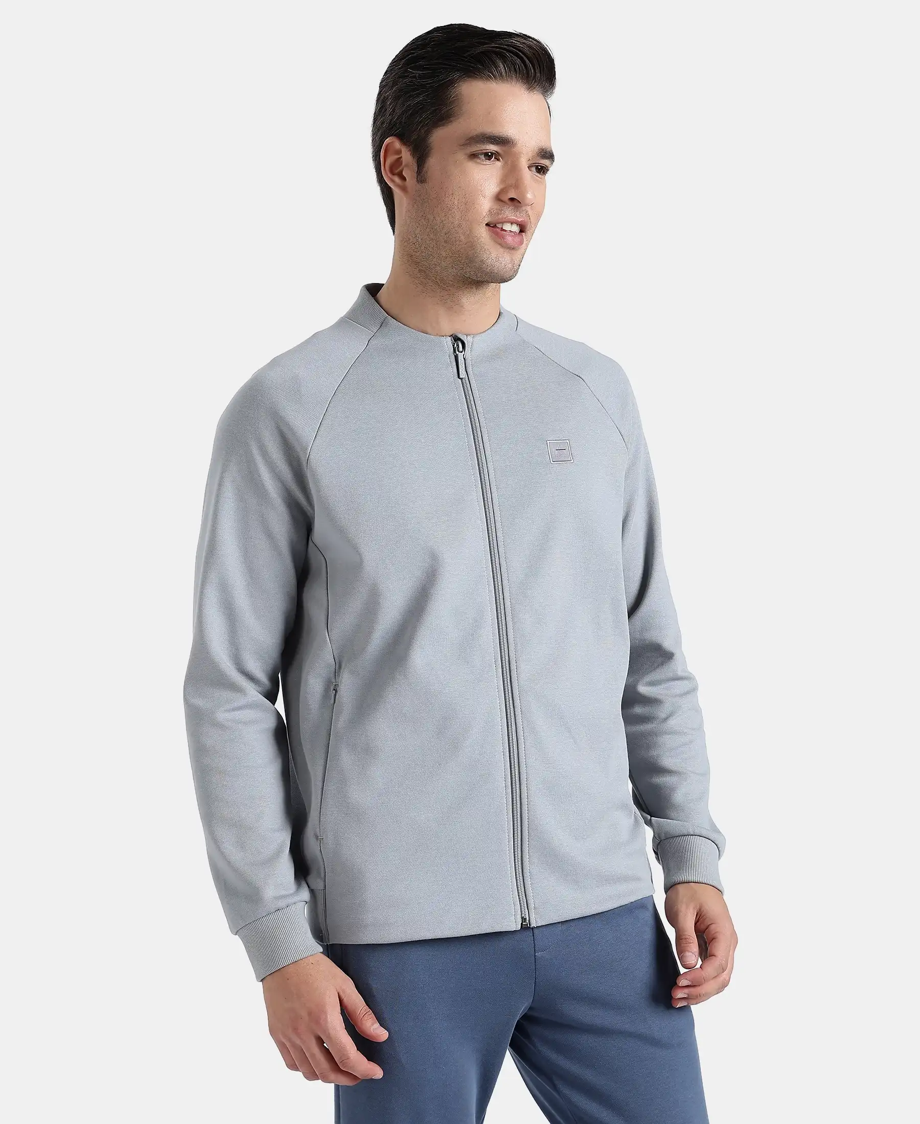 Super Combed Cotton Rich Pique Fabric Jacket with Ribbed Cuffs - Weathervane - Image 2