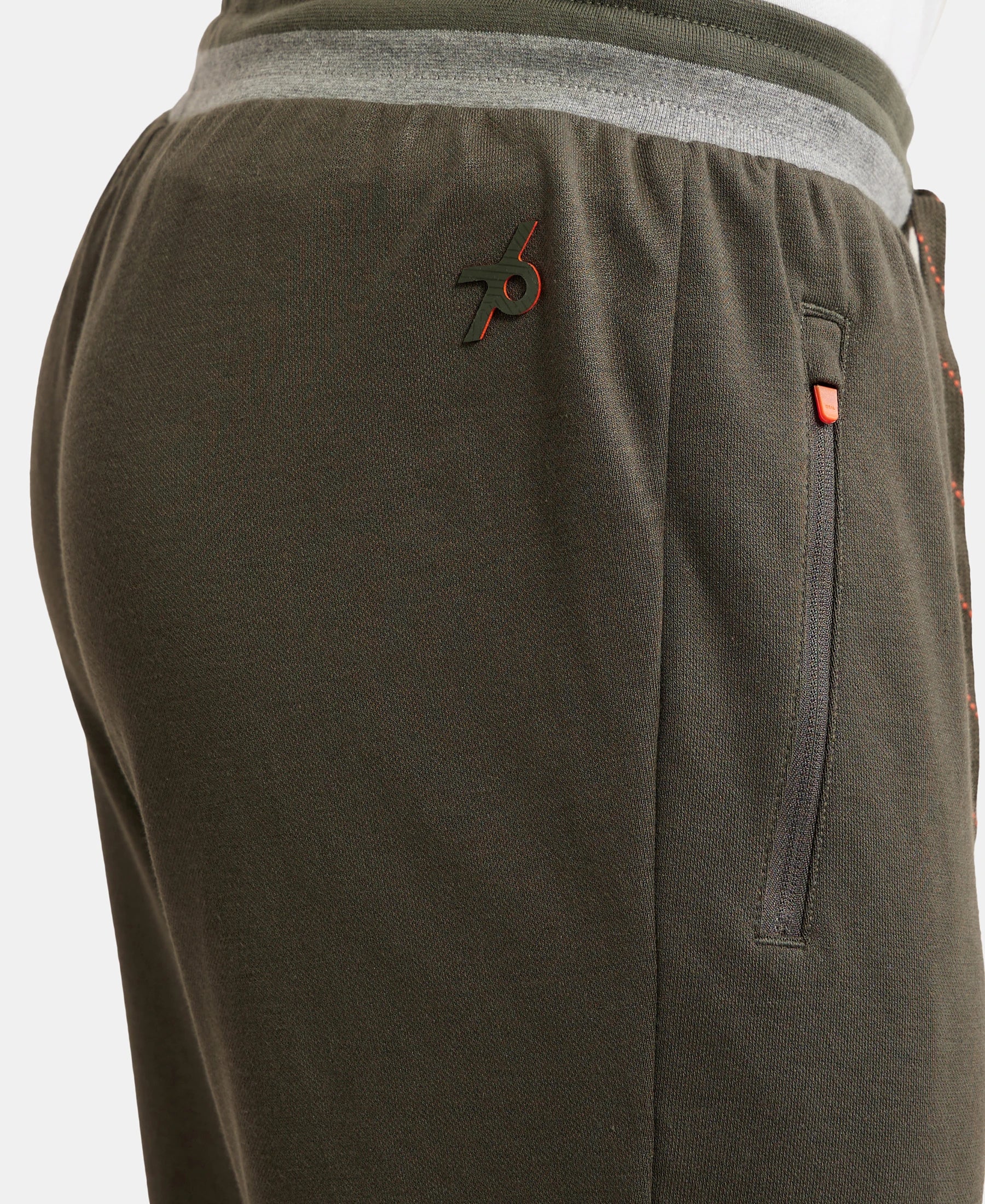 Super Combed Cotton Rich Pique Slim Fit Jogger with Zipper Pockets - Deep Olive - Image 7