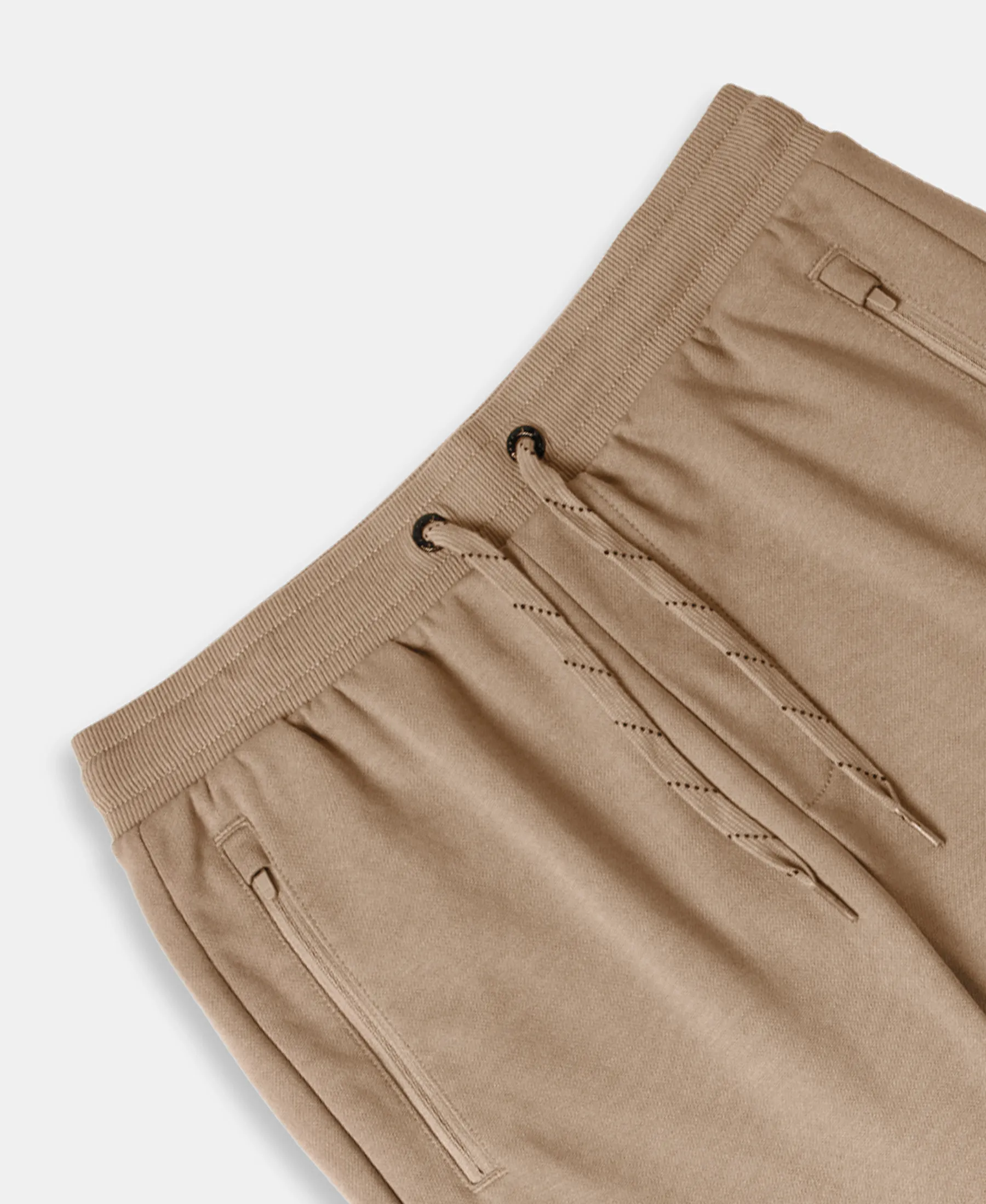 Super Combed Cotton Rich Pique Slim Fit Trackpant with Side Zipper Pockets - Desert Taupe - Image 9