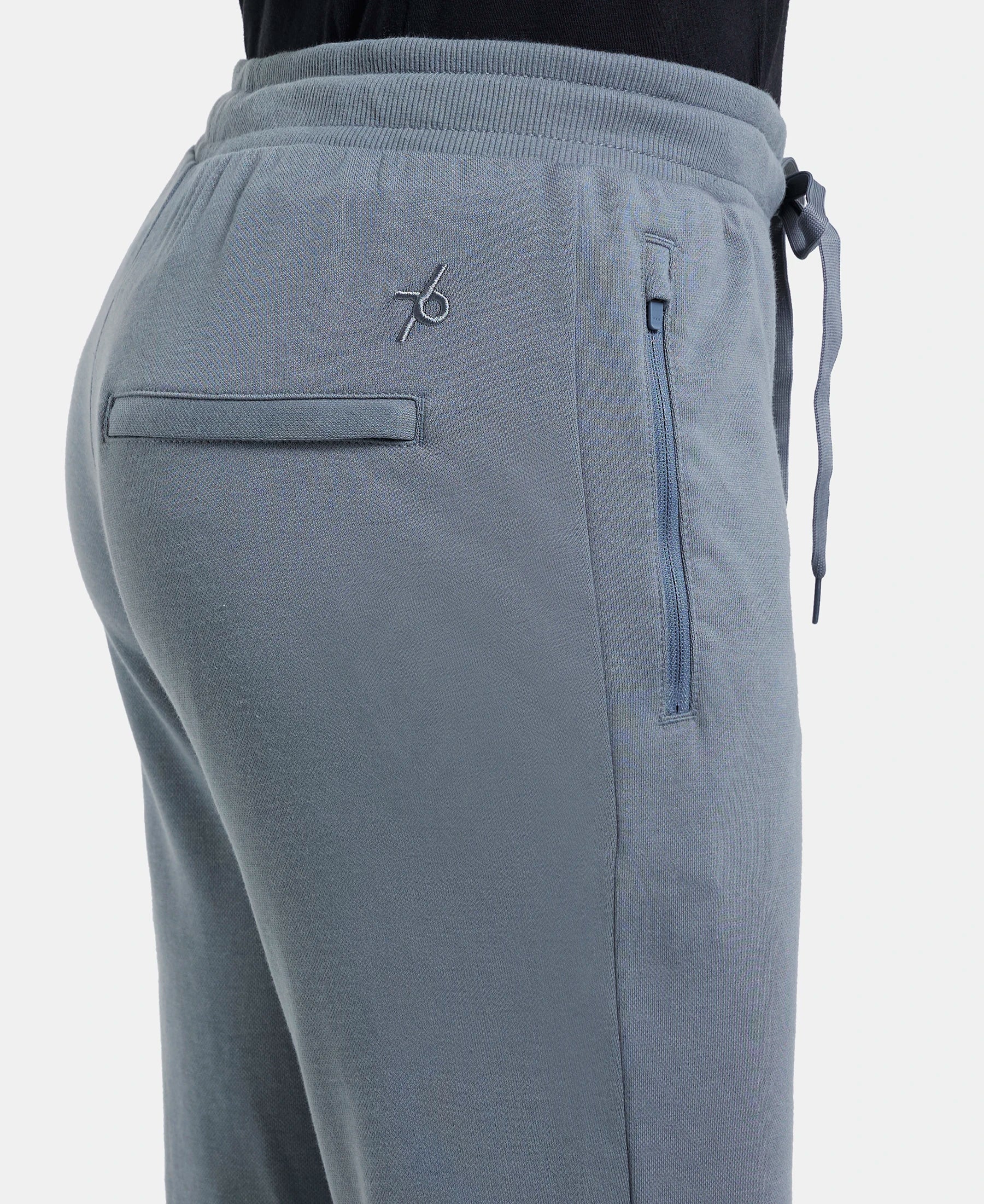 Super Combed Cotton Rich Pique Slim Fit Trackpant with Side Zipper Pockets - Performance Grey - Image 7