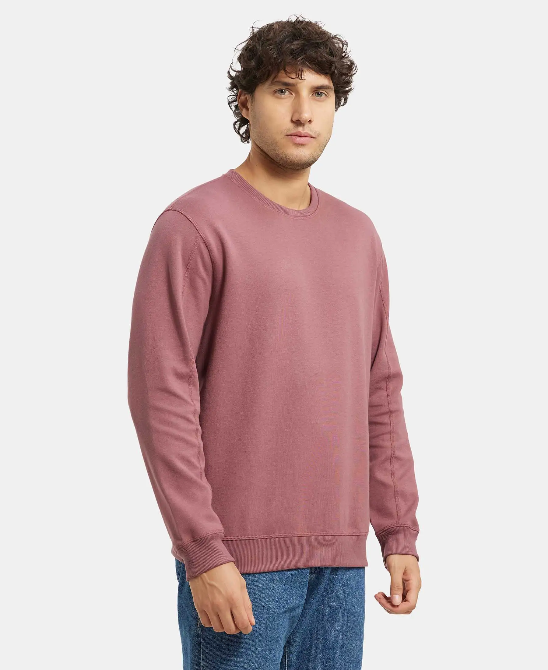Super Combed Cotton Rich Pique Sweatshirt with Ribbed Cuffs - Wild Ginger - Image 2