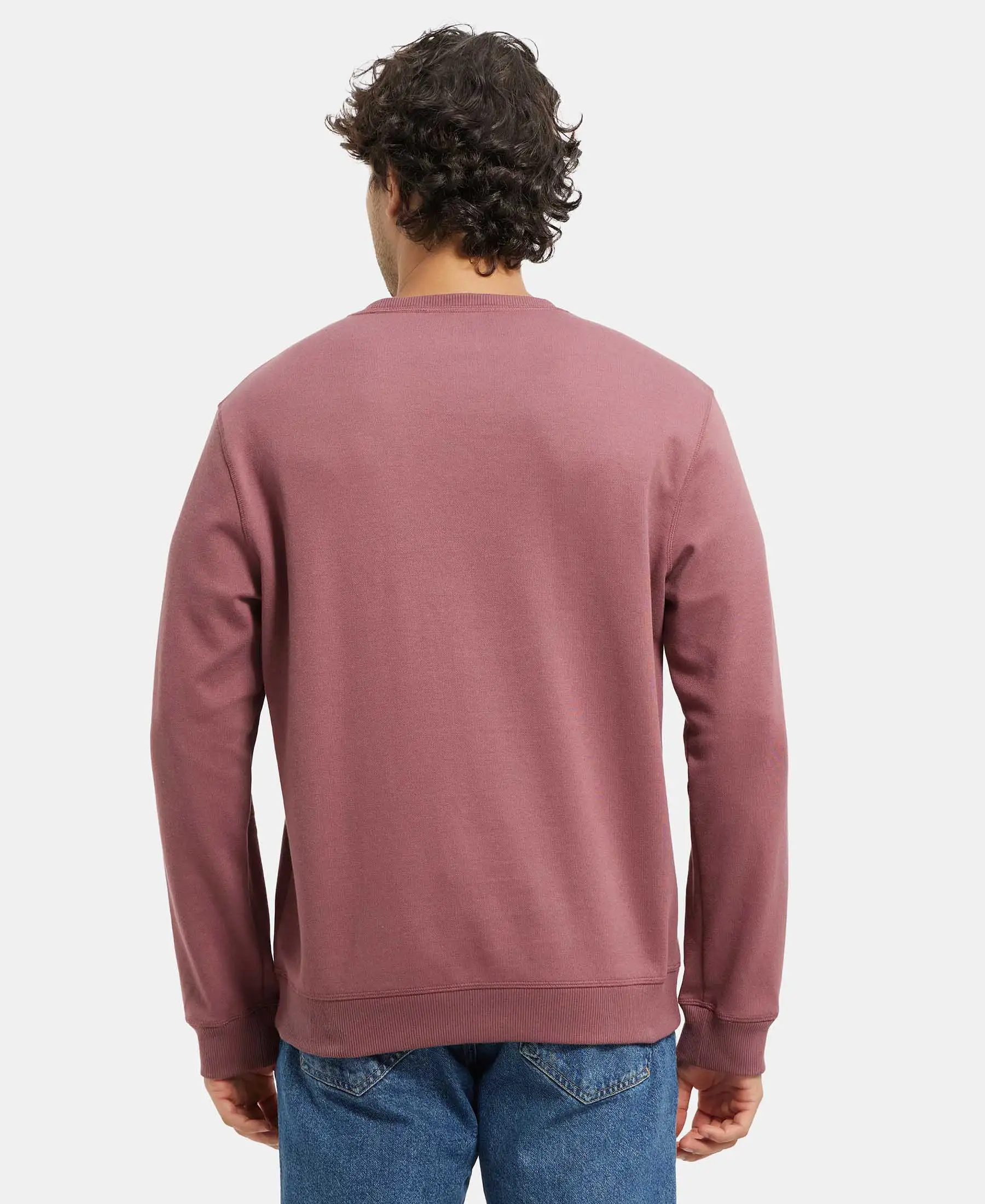Super Combed Cotton Rich Pique Sweatshirt with Ribbed Cuffs - Wild Ginger - Image 3