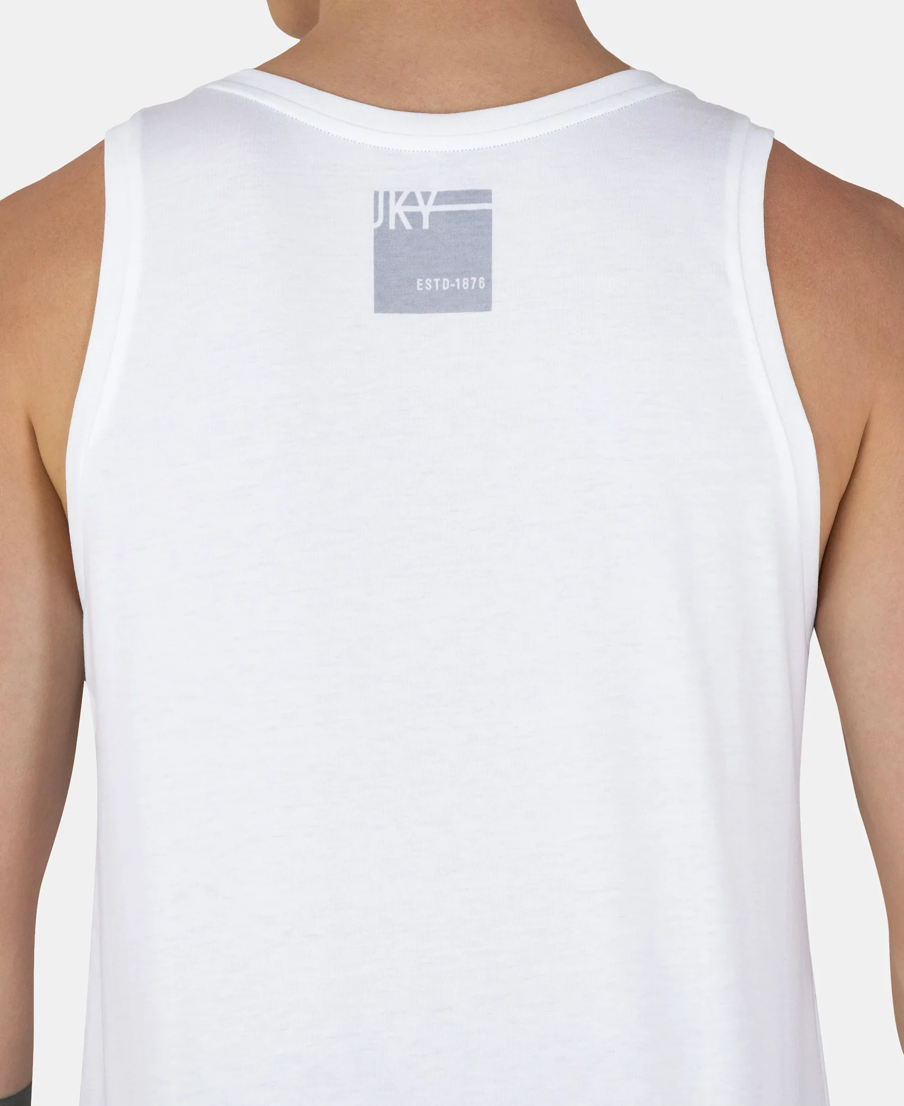 Super Combed Cotton Rich Graphic Printed Tank Top - White - Image 8
