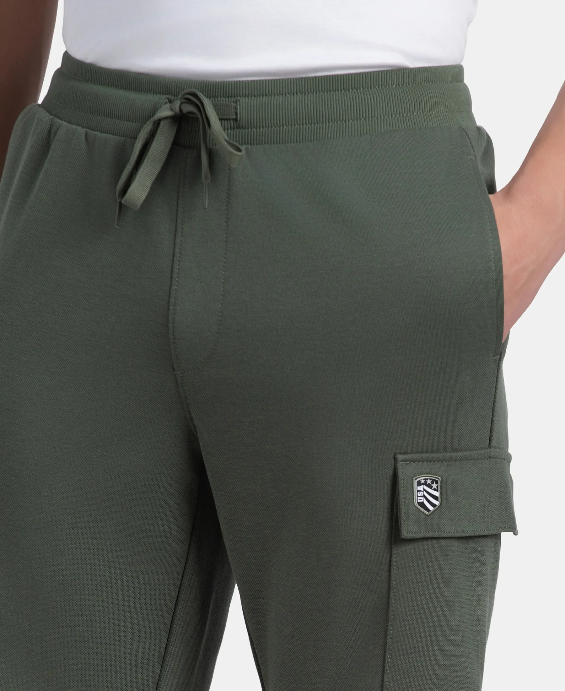 Super Combed Cotton Rich Regular Fit Cargo Pocket Shorts - Thyme - Image 7