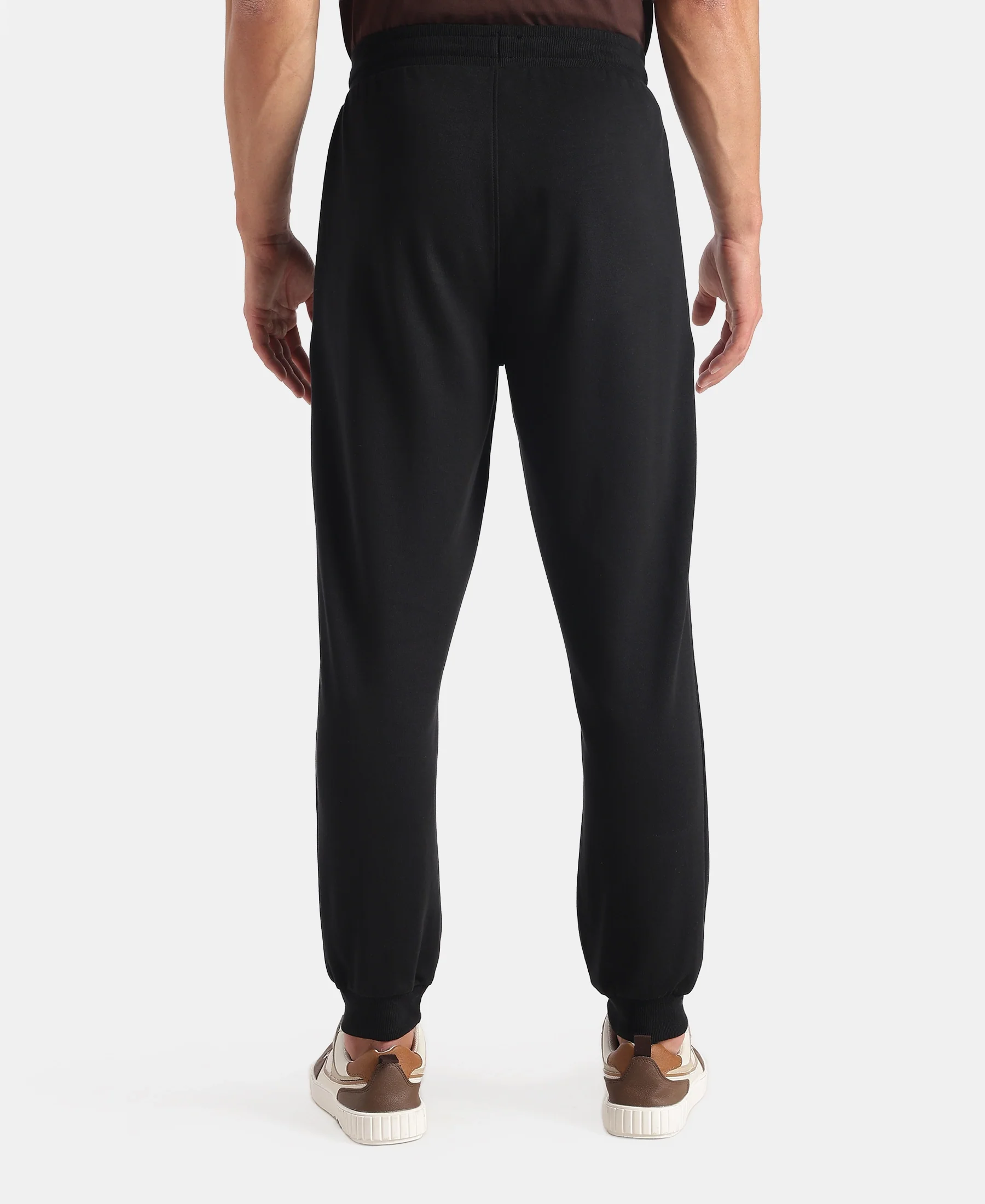 Super Combed Cotton Rich Regular Fit Jogger with Zipper Pockets - Black - Image 3