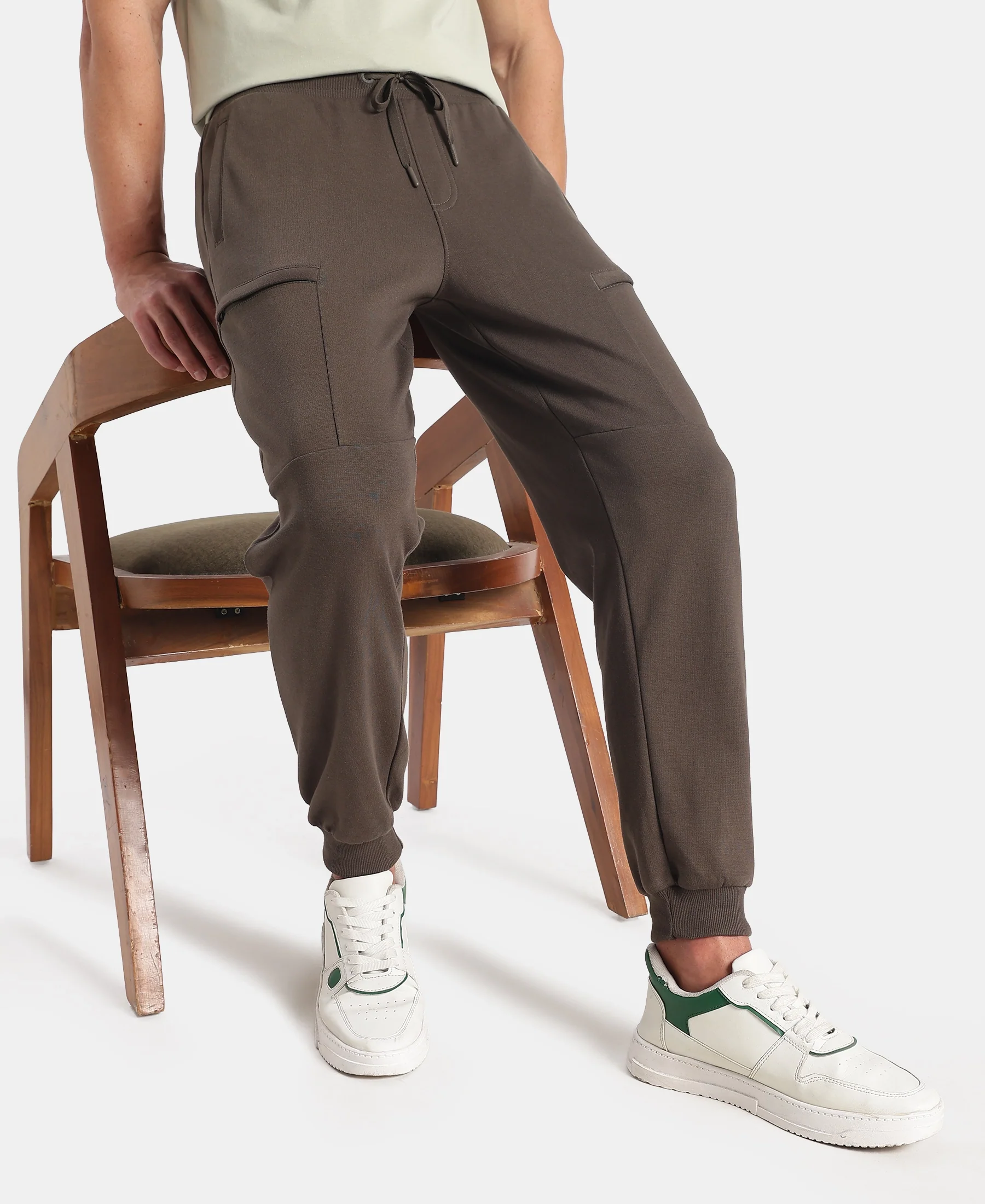 Super Combed Cotton Rich Regular Fit Jogger with Zipper Pockets - Black Olive - Image 5