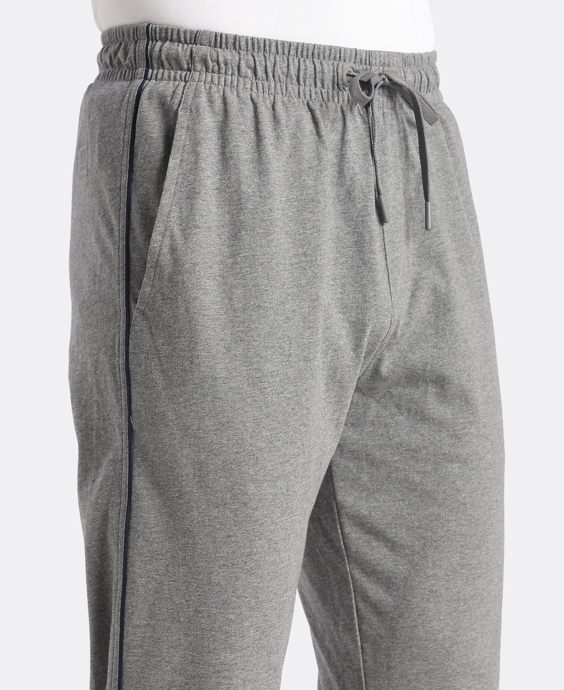 Super Combed Cotton Rich Regular Fit Trackpant with Side Pockets - Mid Grey Melange - Image 8