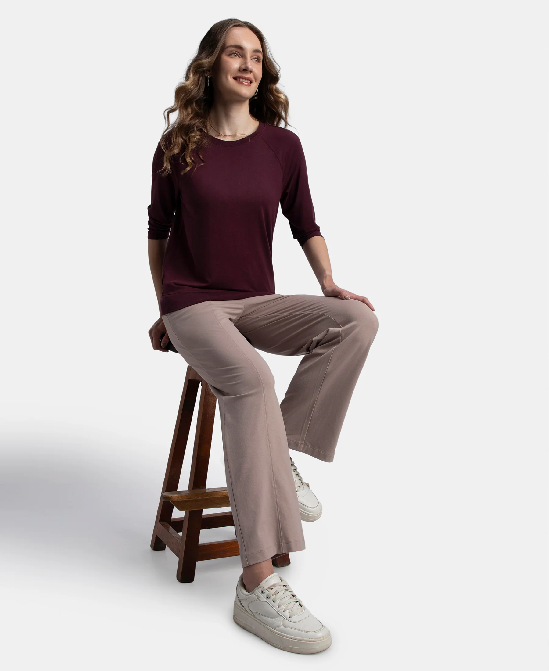Super Combed Cotton Rich Relaxed Fit Wide Leg Pants with Side Pockets - Mocha - Image 6