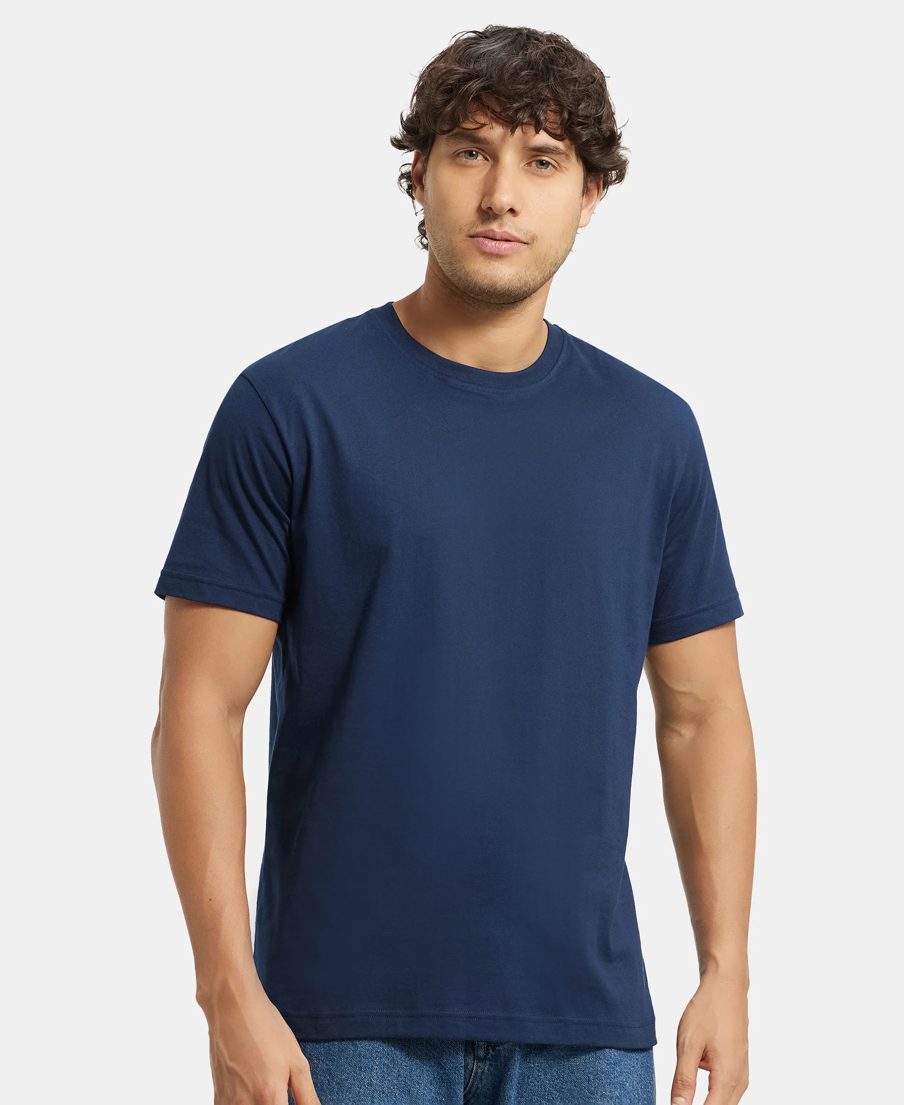 Super Combed Cotton Rich Round Neck Half Sleeve T-Shirt - Black & Navy (Pack of 2) - Image 13