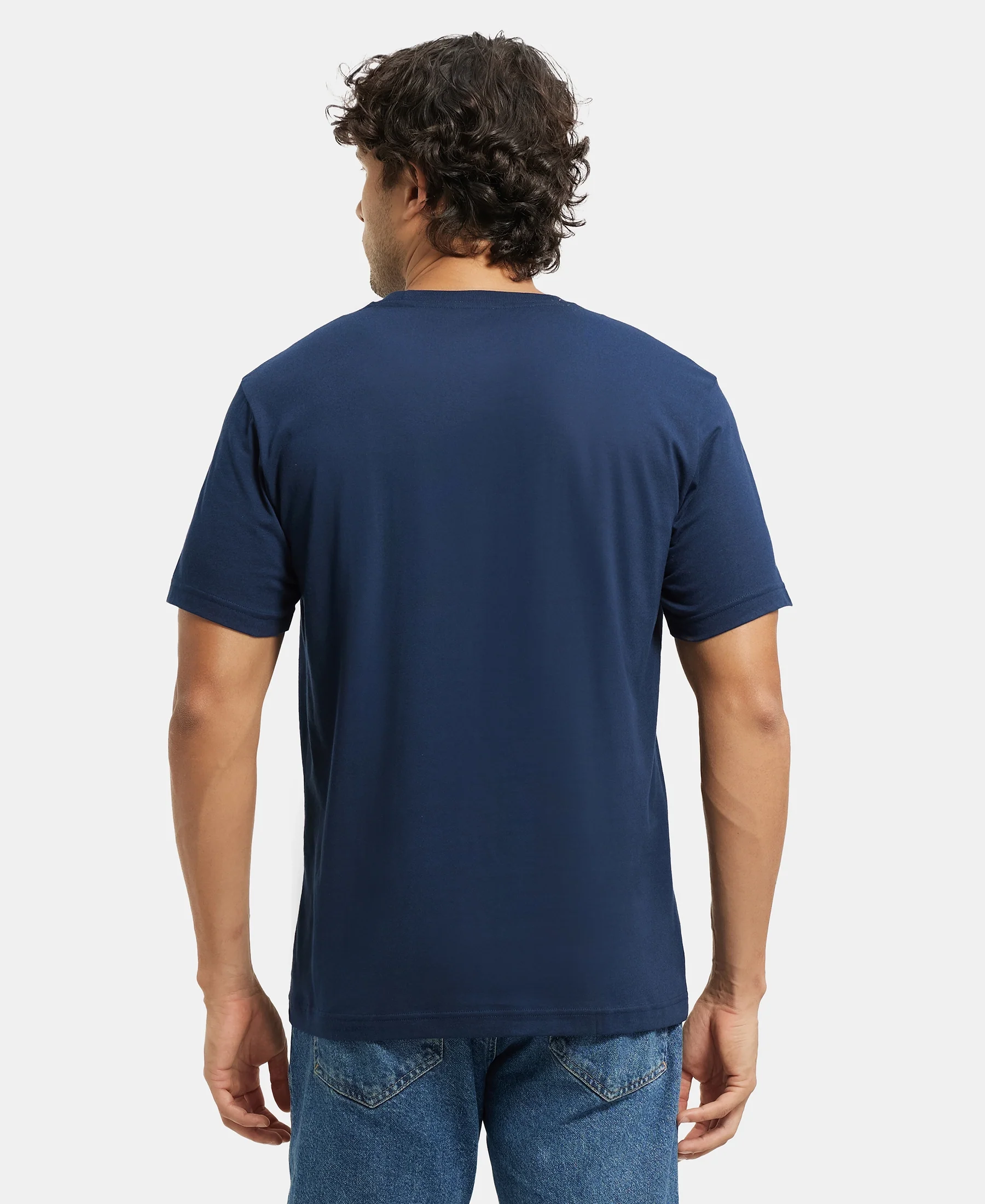 Super Combed Cotton Rich Round Neck Half Sleeve T-Shirt - Black & Navy (Pack of 2) - Image 9