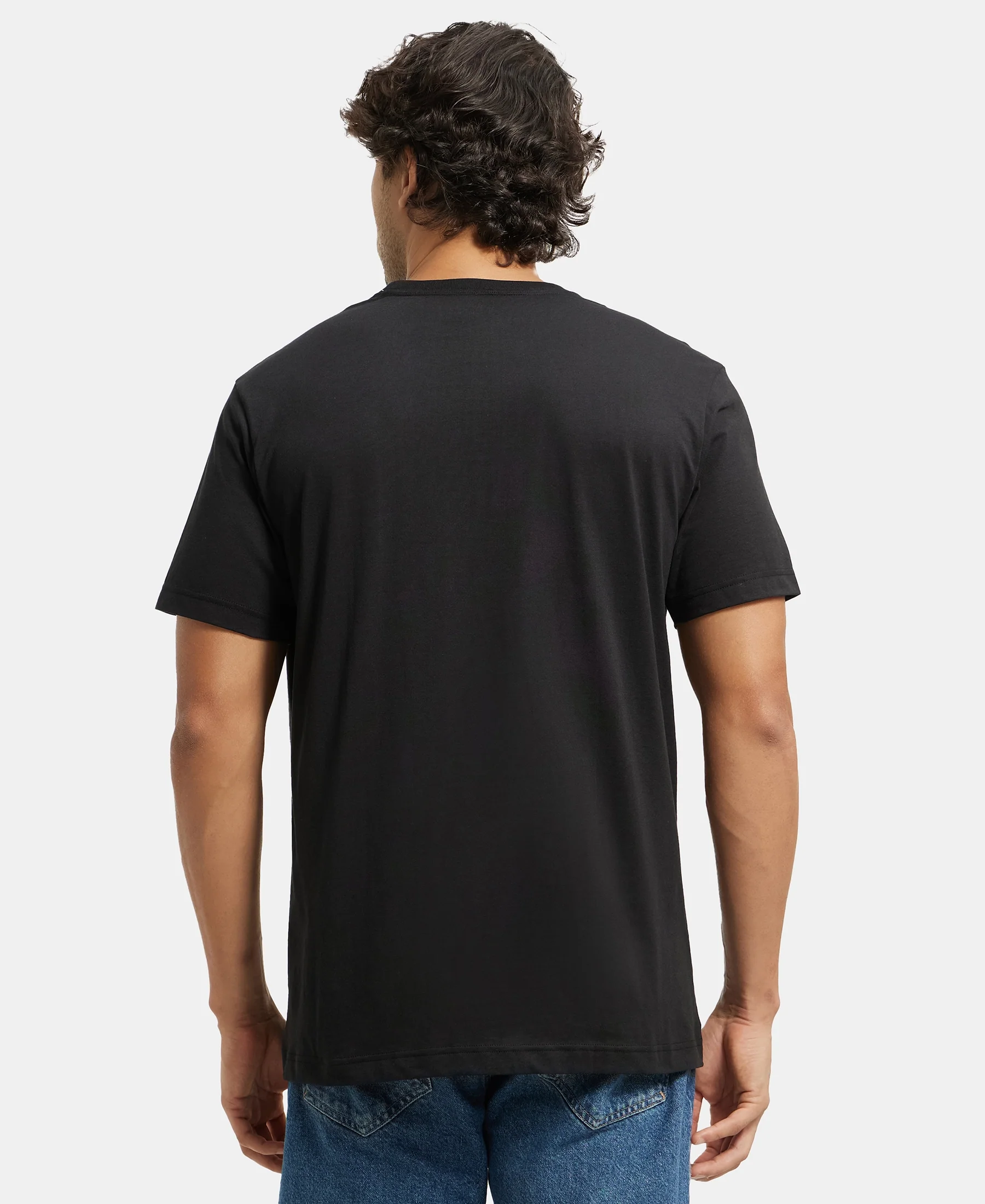 Super Combed Cotton Rich Round Neck Half Sleeve T-Shirt - Black & White (Pack of 2) - Image 10