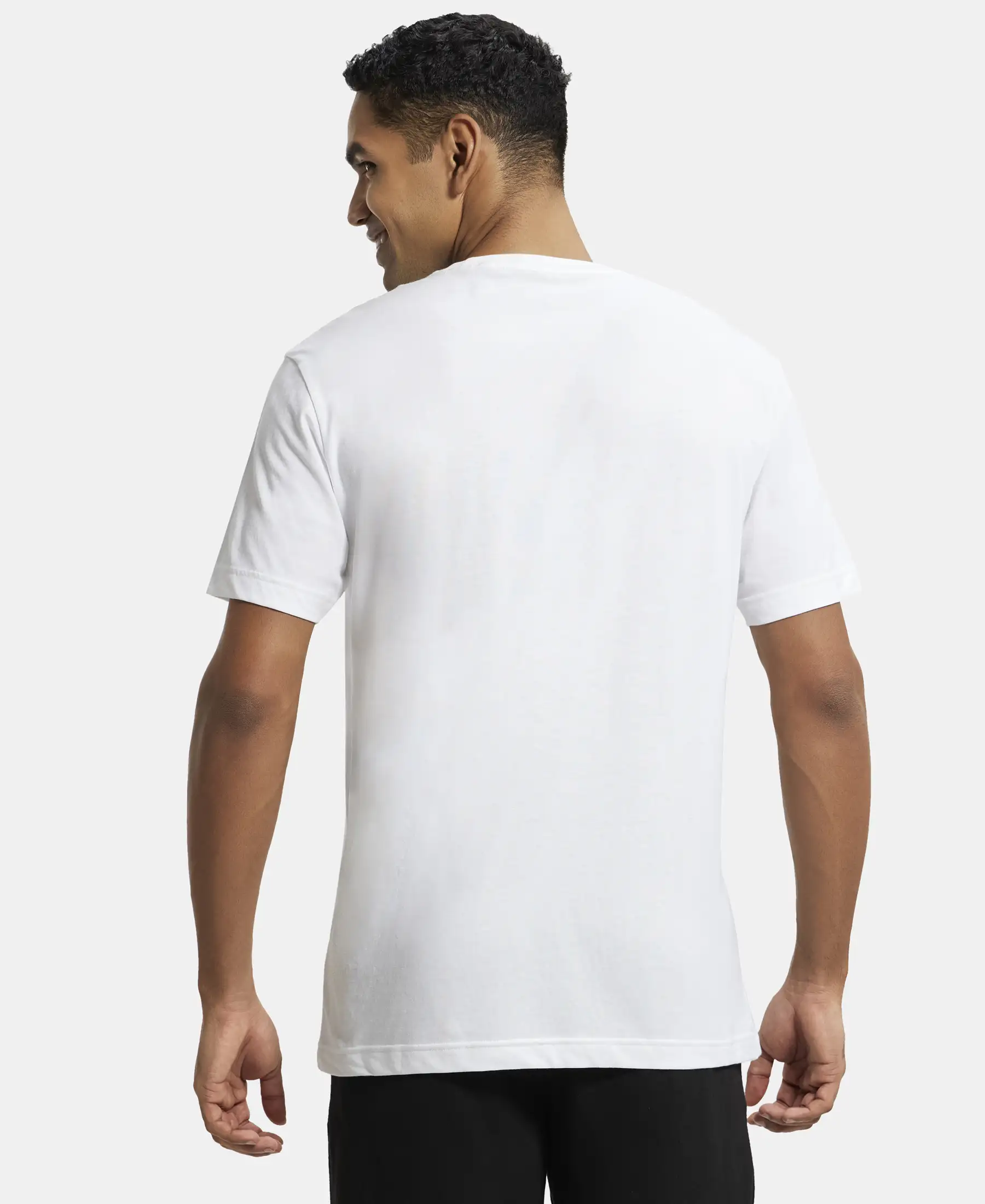 Super Combed Cotton Rich Round Neck Half Sleeve T-Shirt - Black & White (Pack of 2) - Image 11