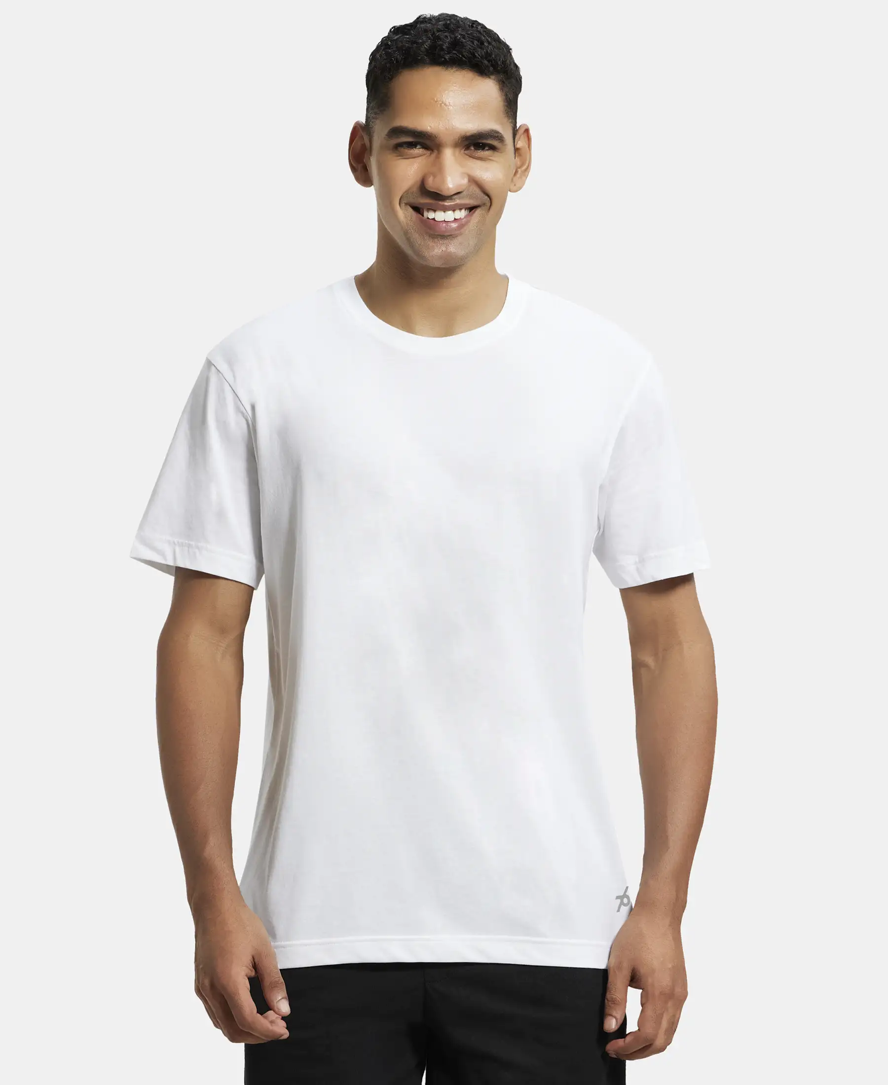 Super Combed Cotton Rich Round Neck Half Sleeve T-Shirt - Black & White (Pack of 2) - Image 3