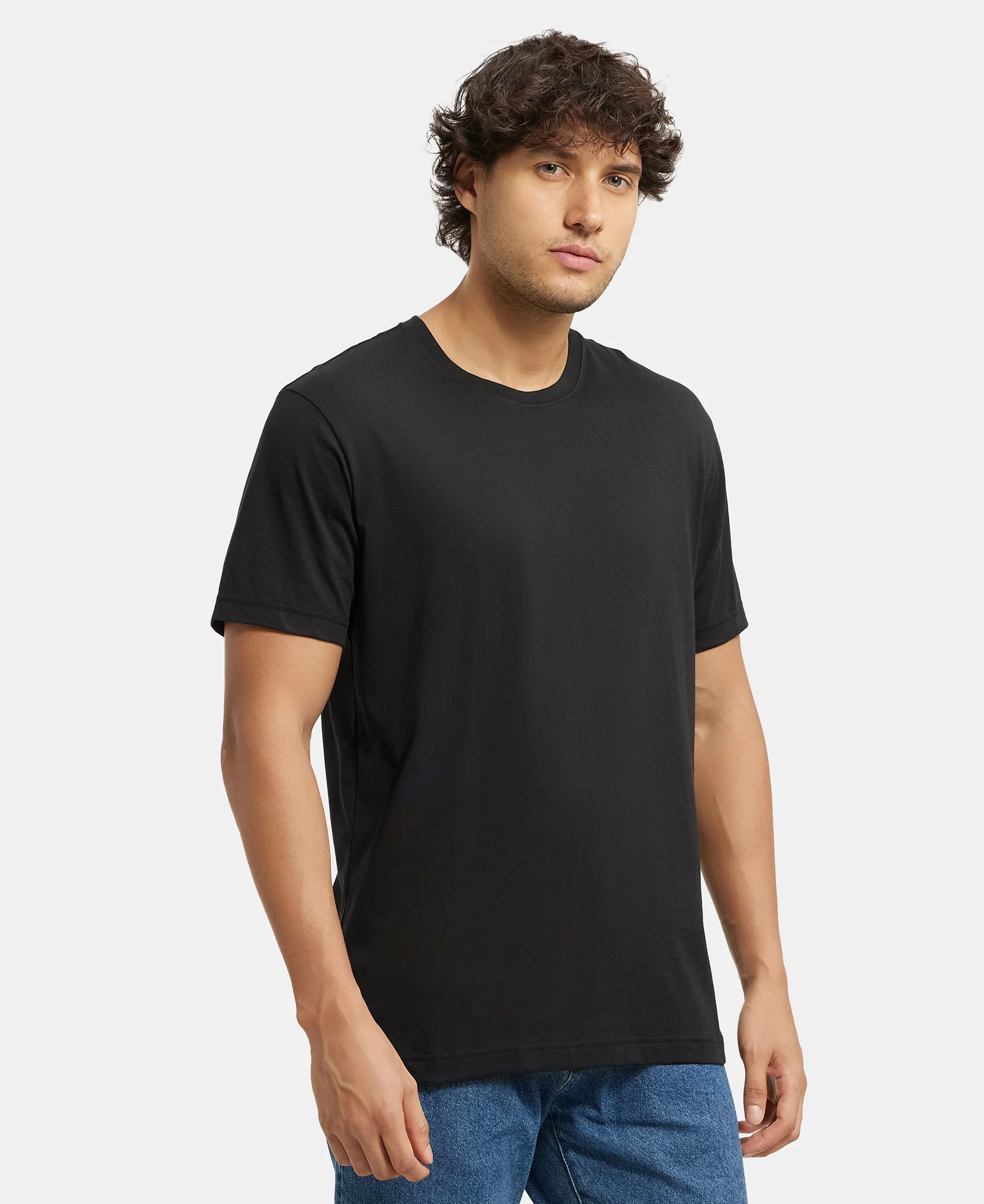 Super Combed Cotton Rich Round Neck Half Sleeve T-Shirt - Black & White (Pack of 2) - Image 8