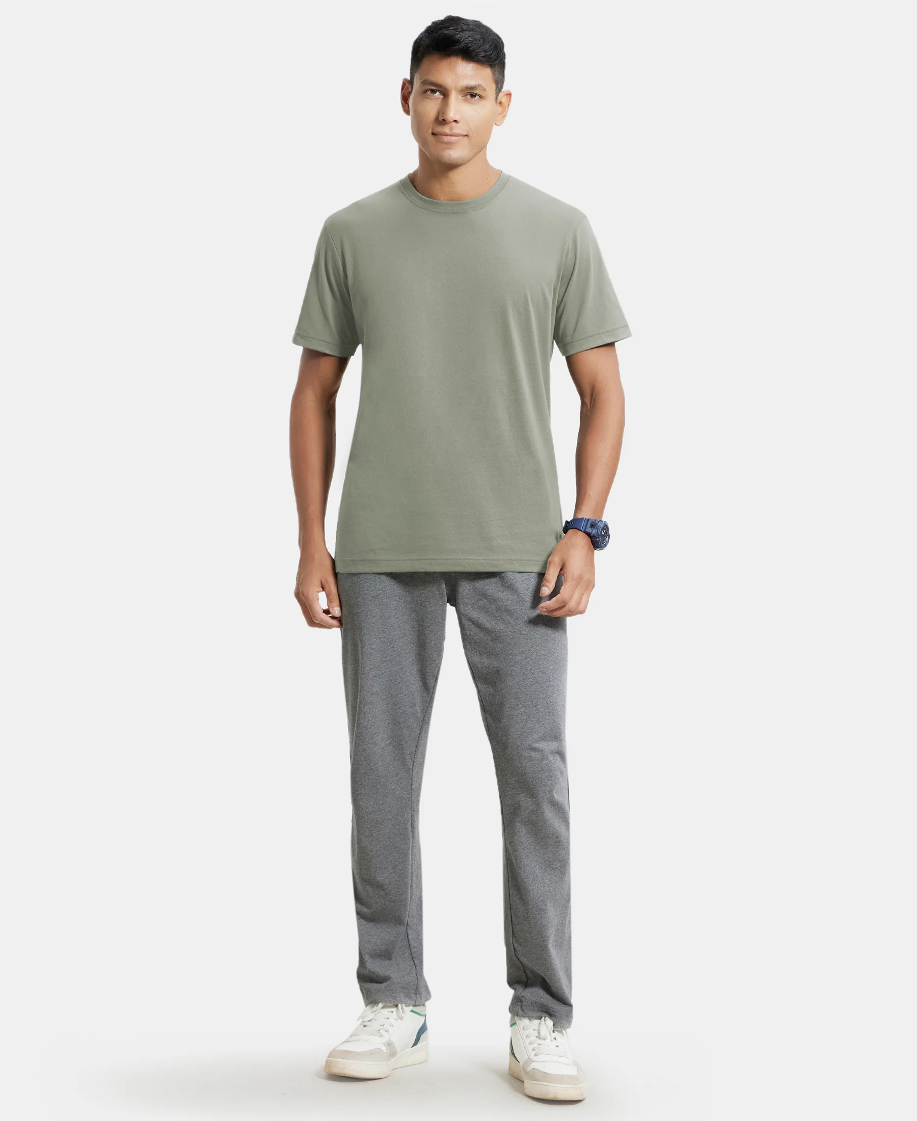 Super Combed Cotton Rich Round Neck Half Sleeve T-Shirt - Desert Sage - Image 4